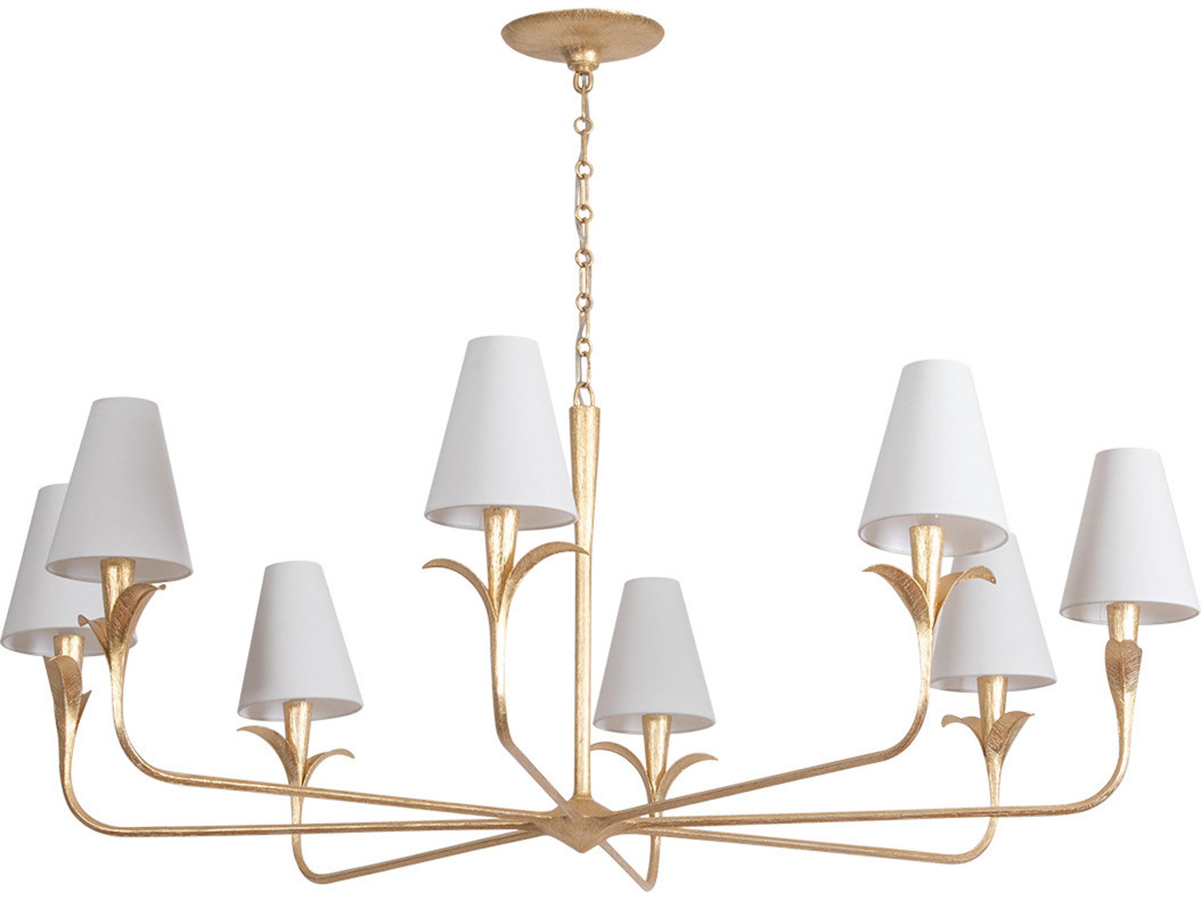Troy Lighting Quill 8-Light Gilded Ivory Gold Candelabra Empire Chandelier