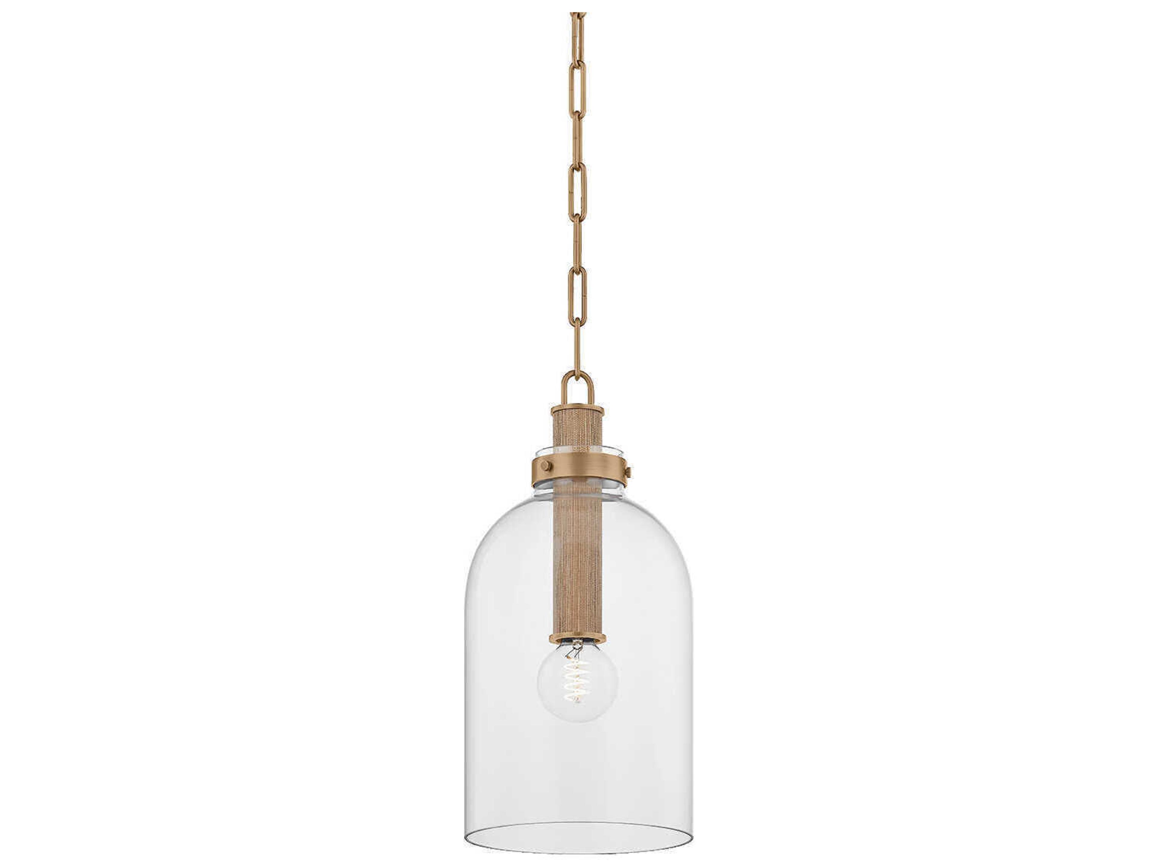Troy Lighting Kori 1-Light Patina Brass Cylinder Mini Pendant