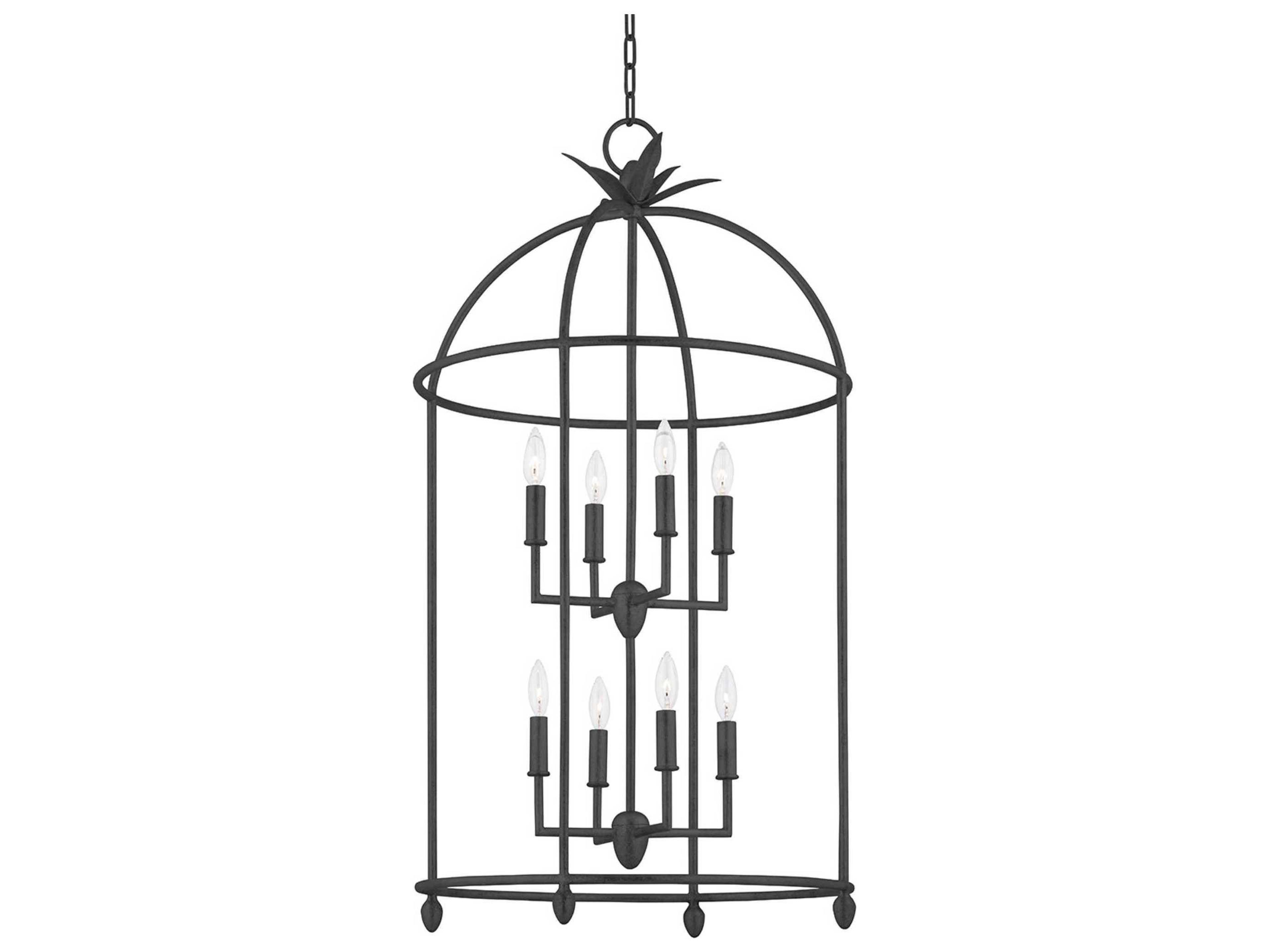 Troy Lighting Brooks 8-Light Black Iron Pendant