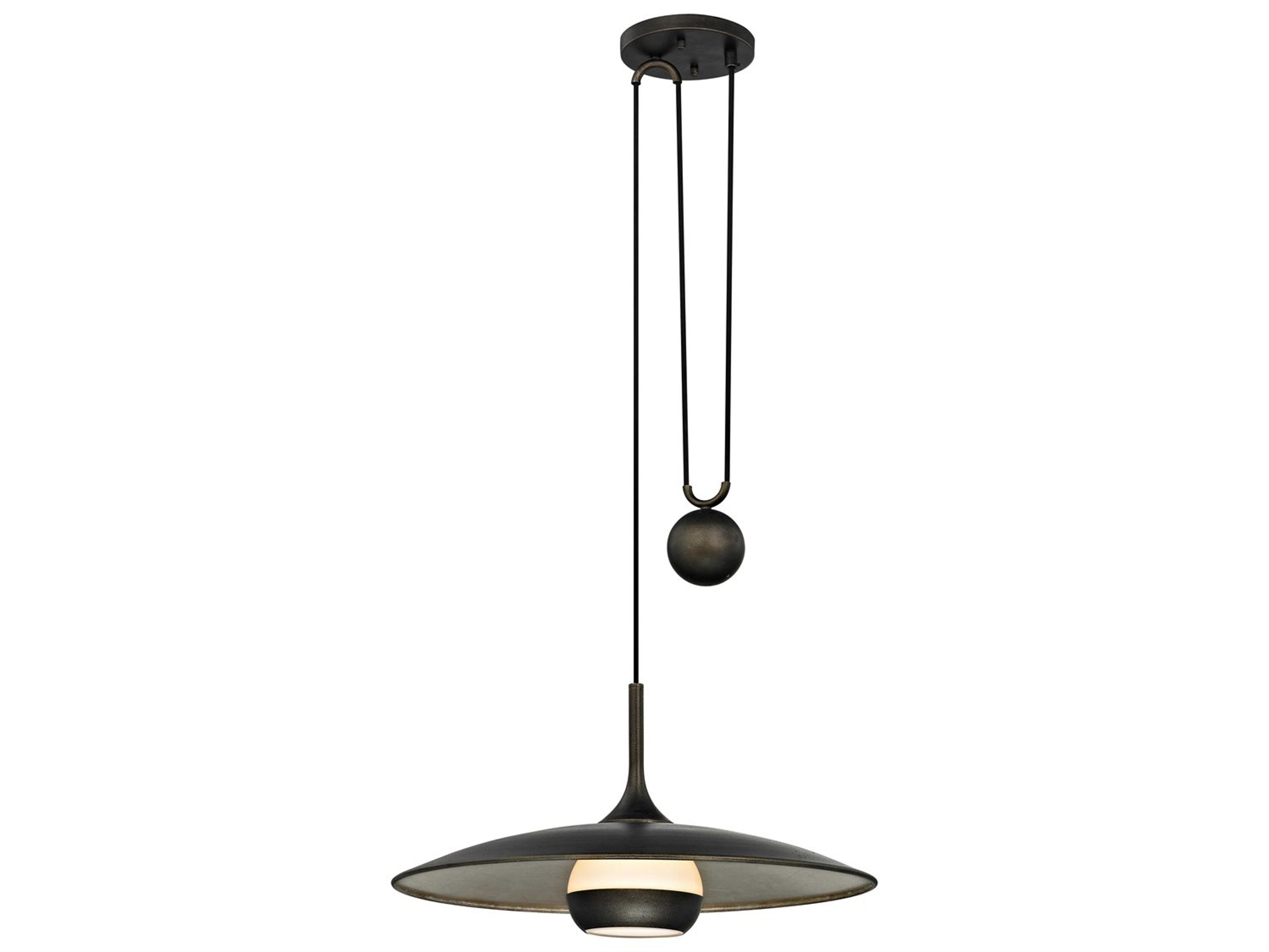 Troy Lighting Alchemy 1-Light Vintage Bronze Silver Glass LED Bell Pendant