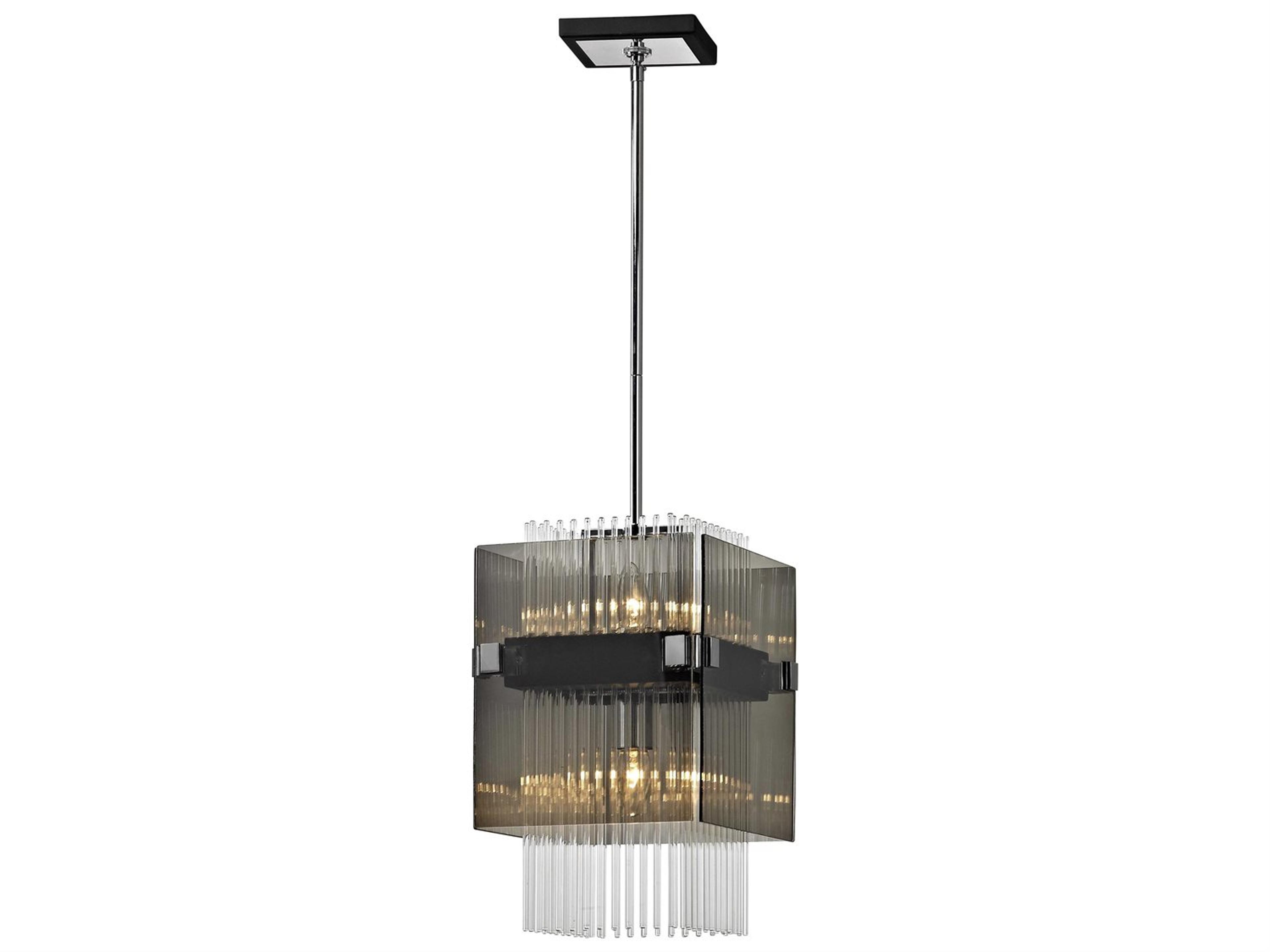 Troy Lighting Apollo 2-Light Dark Bronze Chrome Glass Mini Pendant