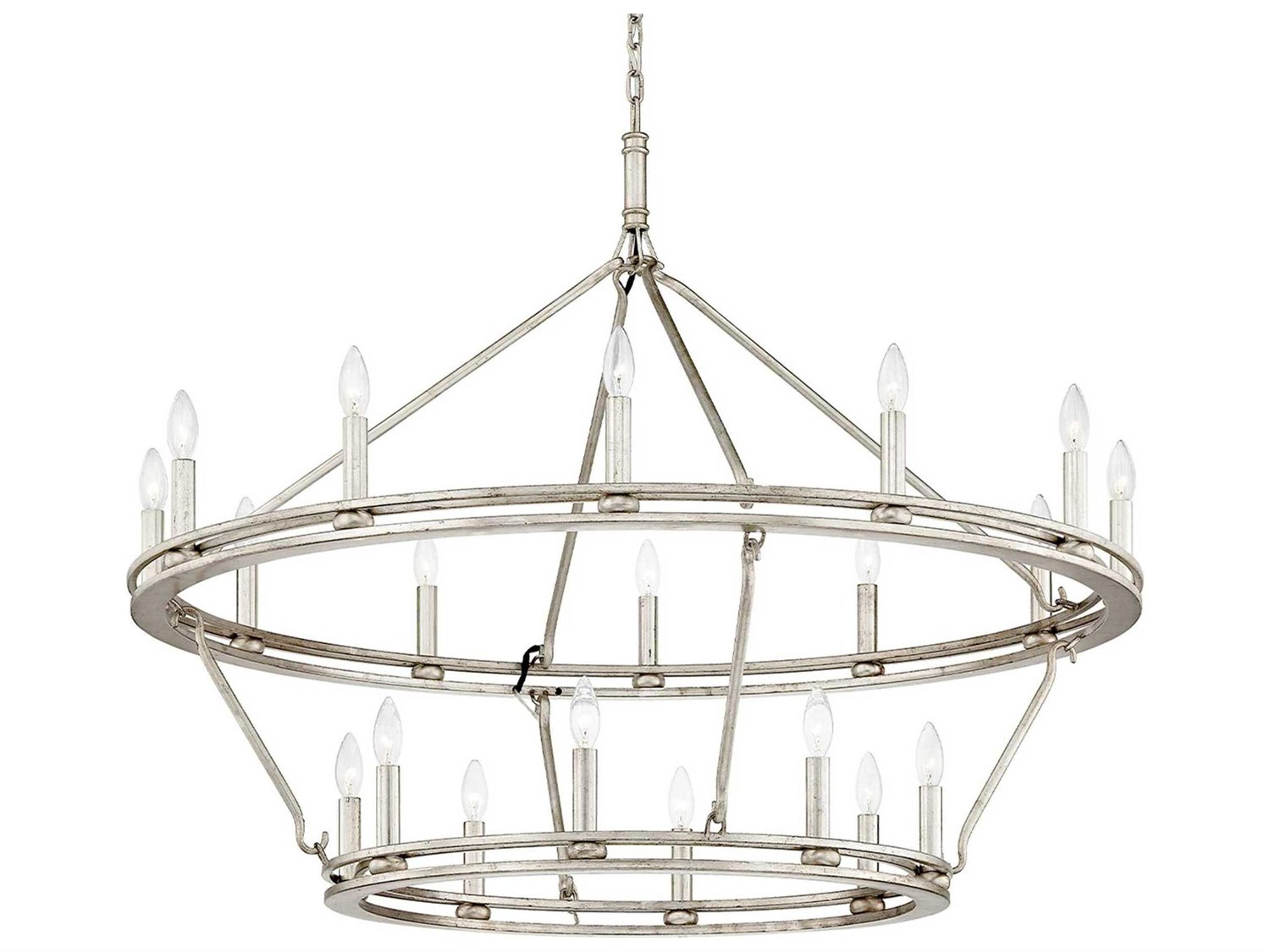 Troy Lighting Sutton 20-Light Champagne Silver Leaf Candelabra Chandelier