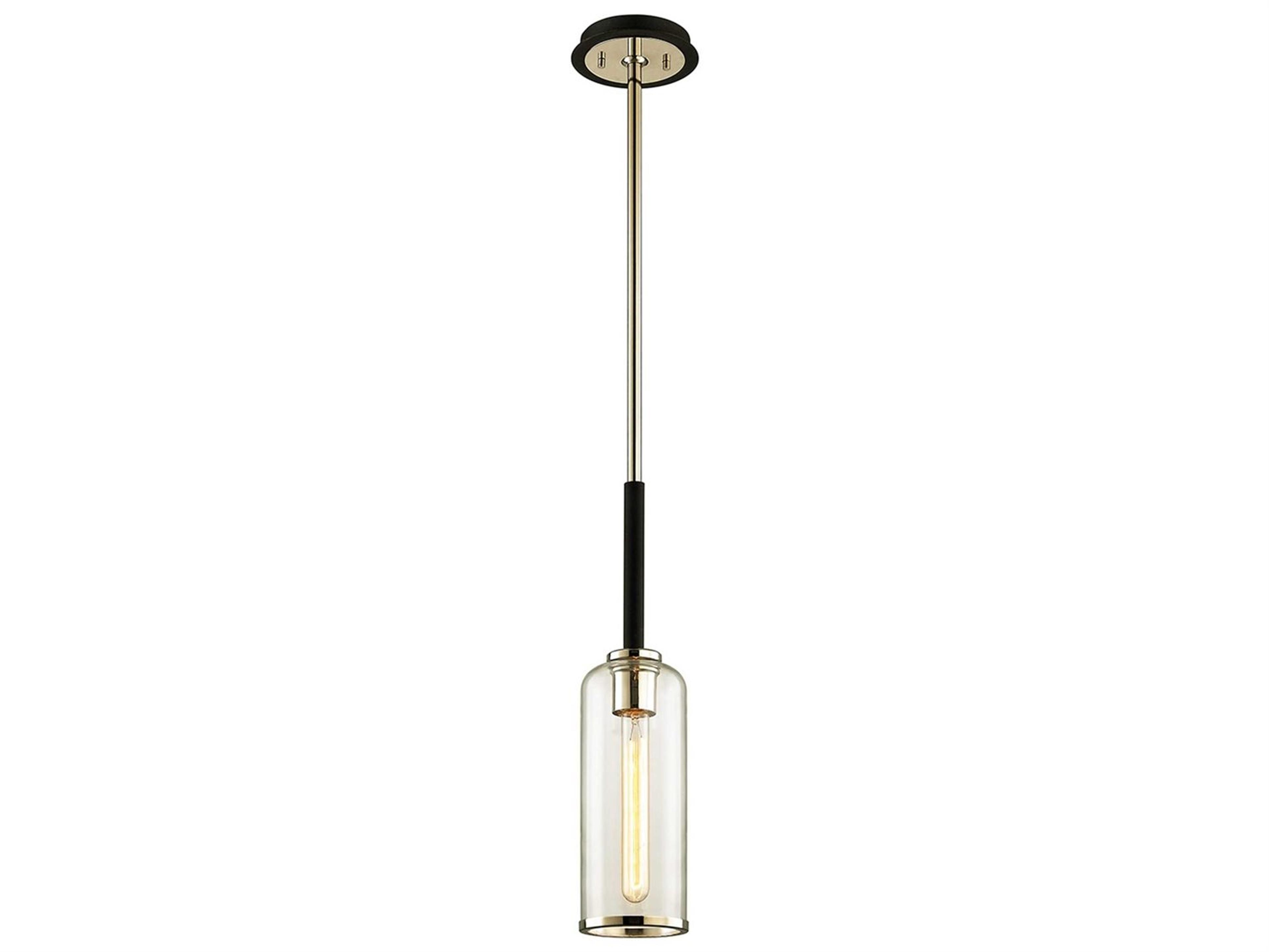 Troy Lighting Aeon 1-Light Carbide Black Glass Cylinder Mini Pendant