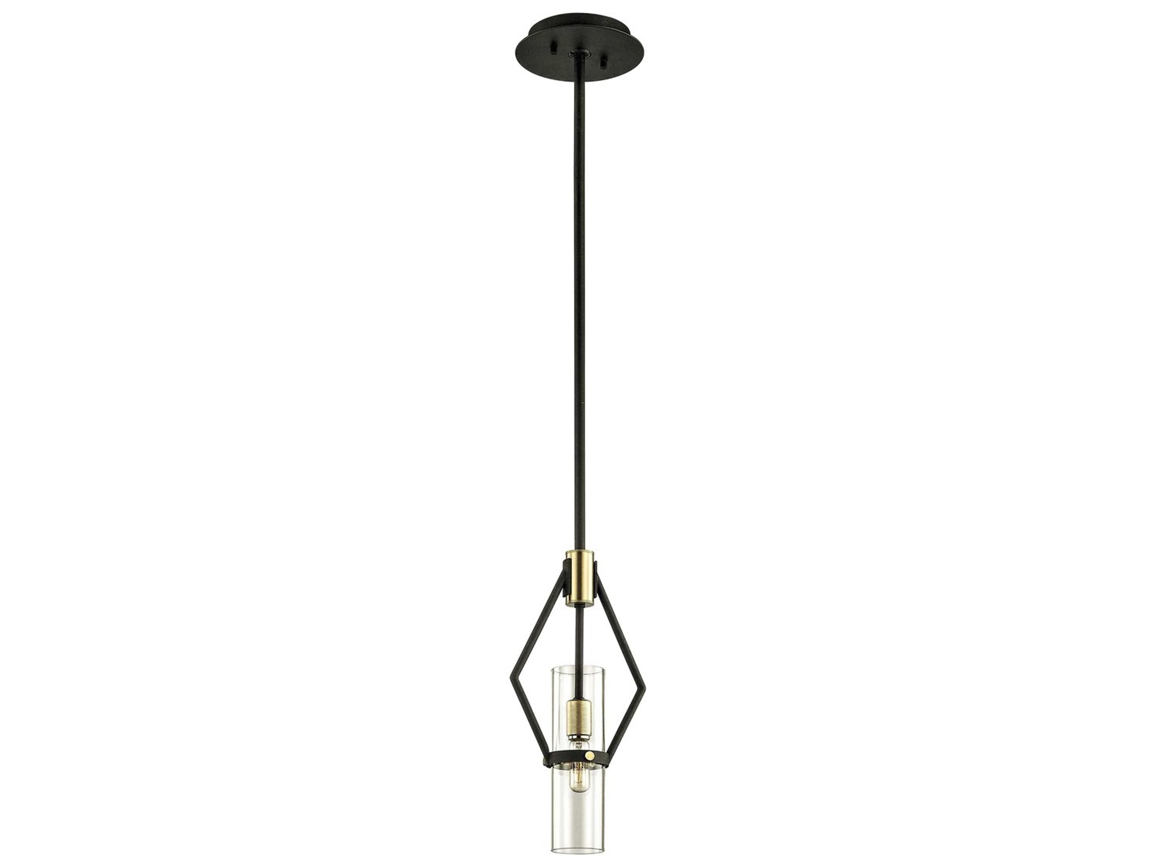 Troy Lighting Raef 1-Light Textured Bronze Cylinder Mini Pendant
