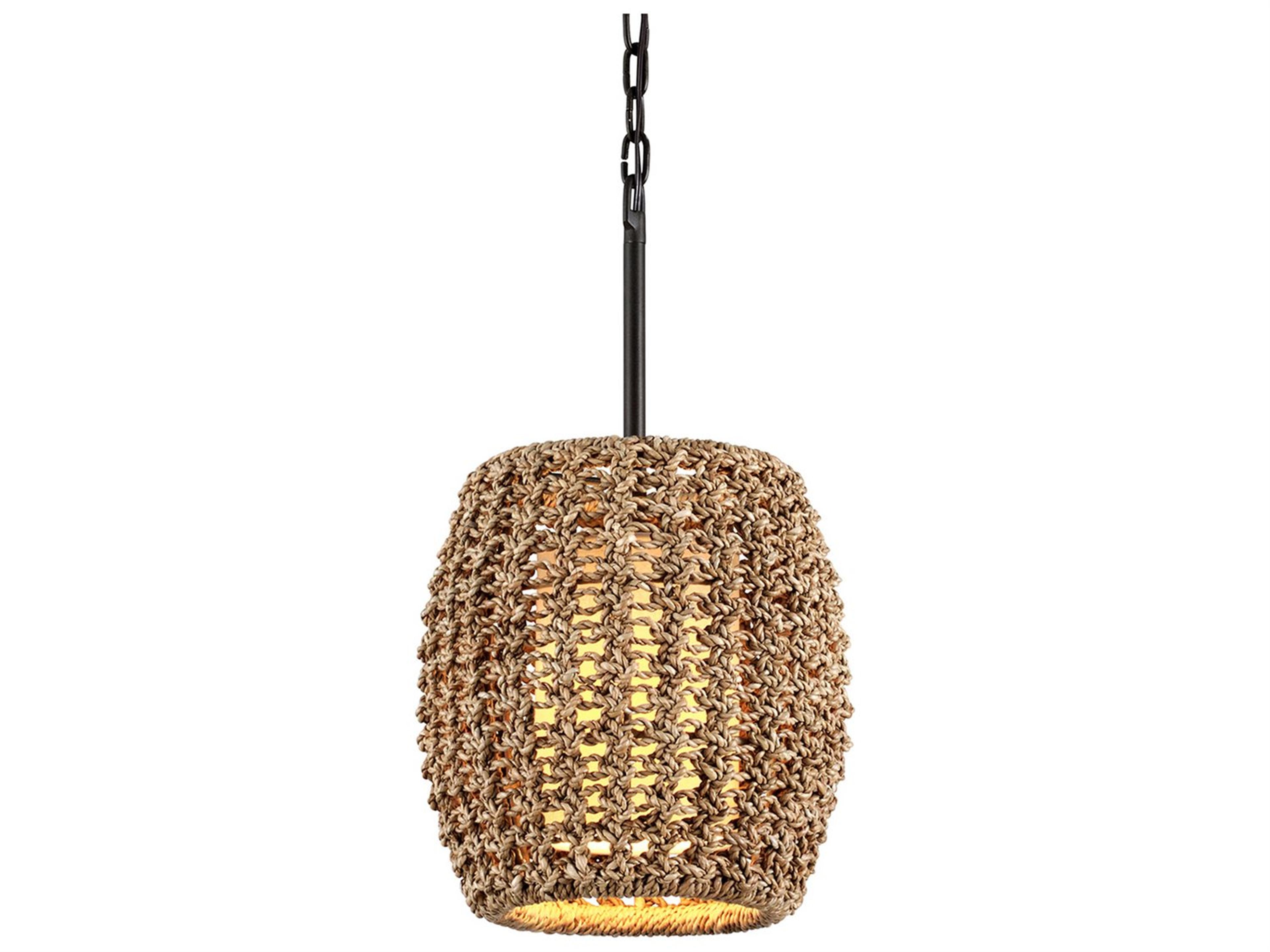 Troy Lighting Conga 1-Light Tidepool Bronze Cylinder Mini Pendant