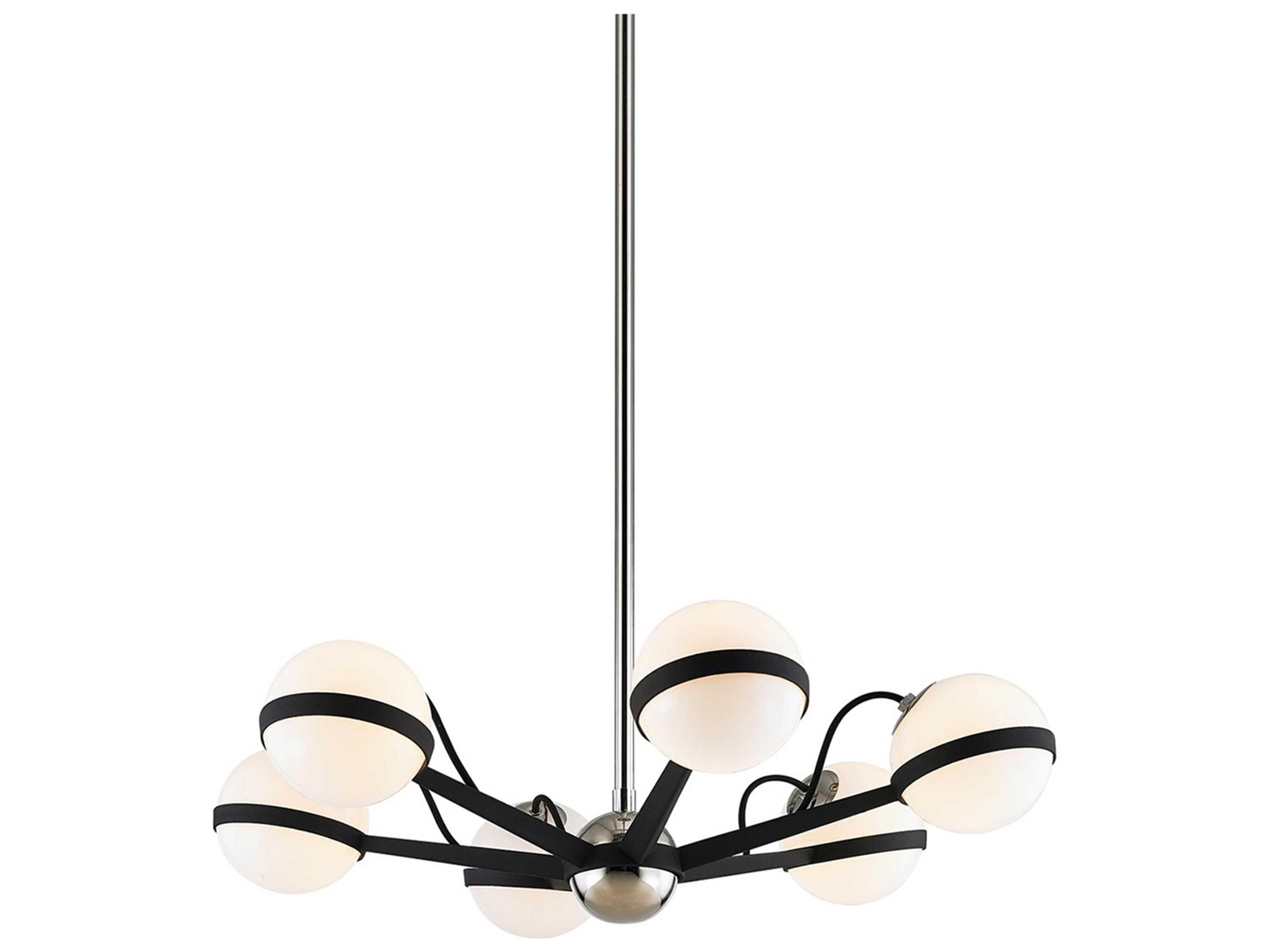 Troy Lighting Ace 6-Light Black Globe Chandelier
