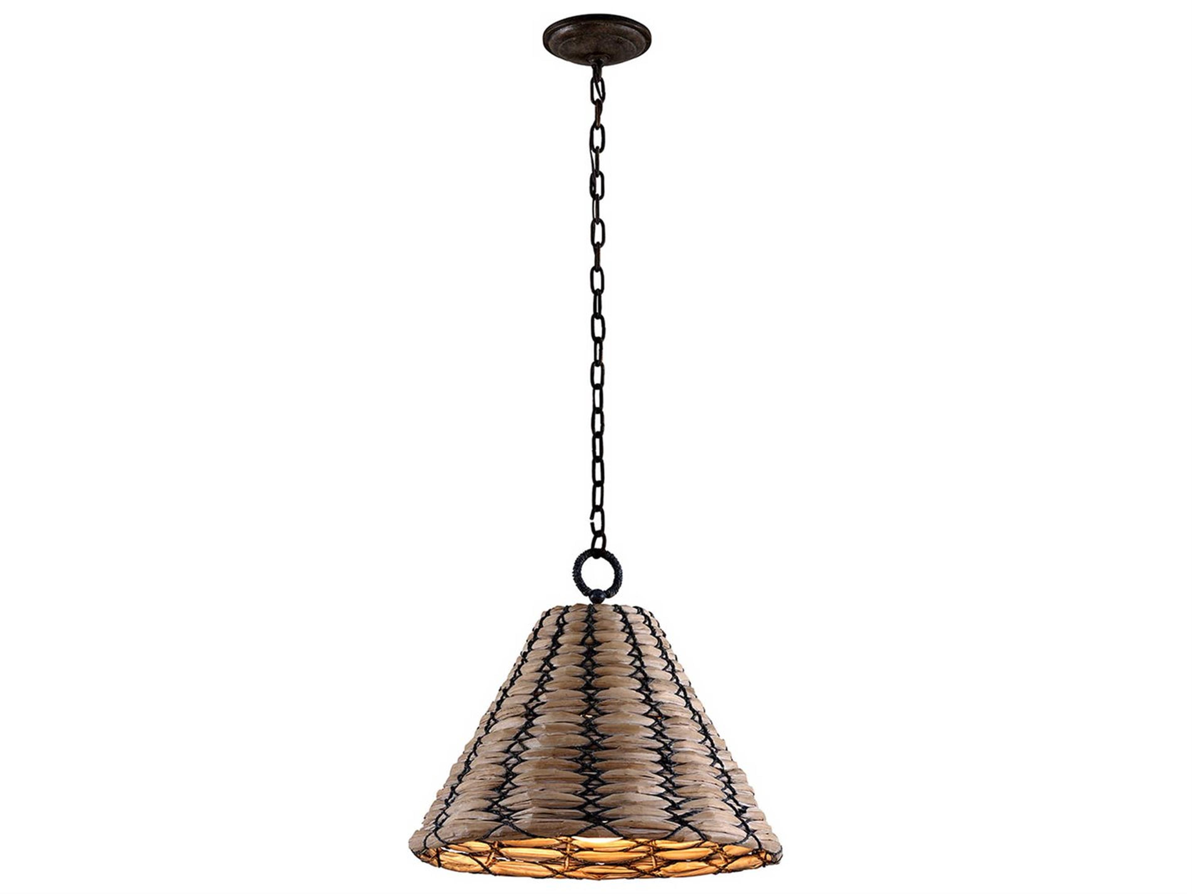 Troy Lighting Solana 1-Light Earthen Bronze Glass Empire Pendant
