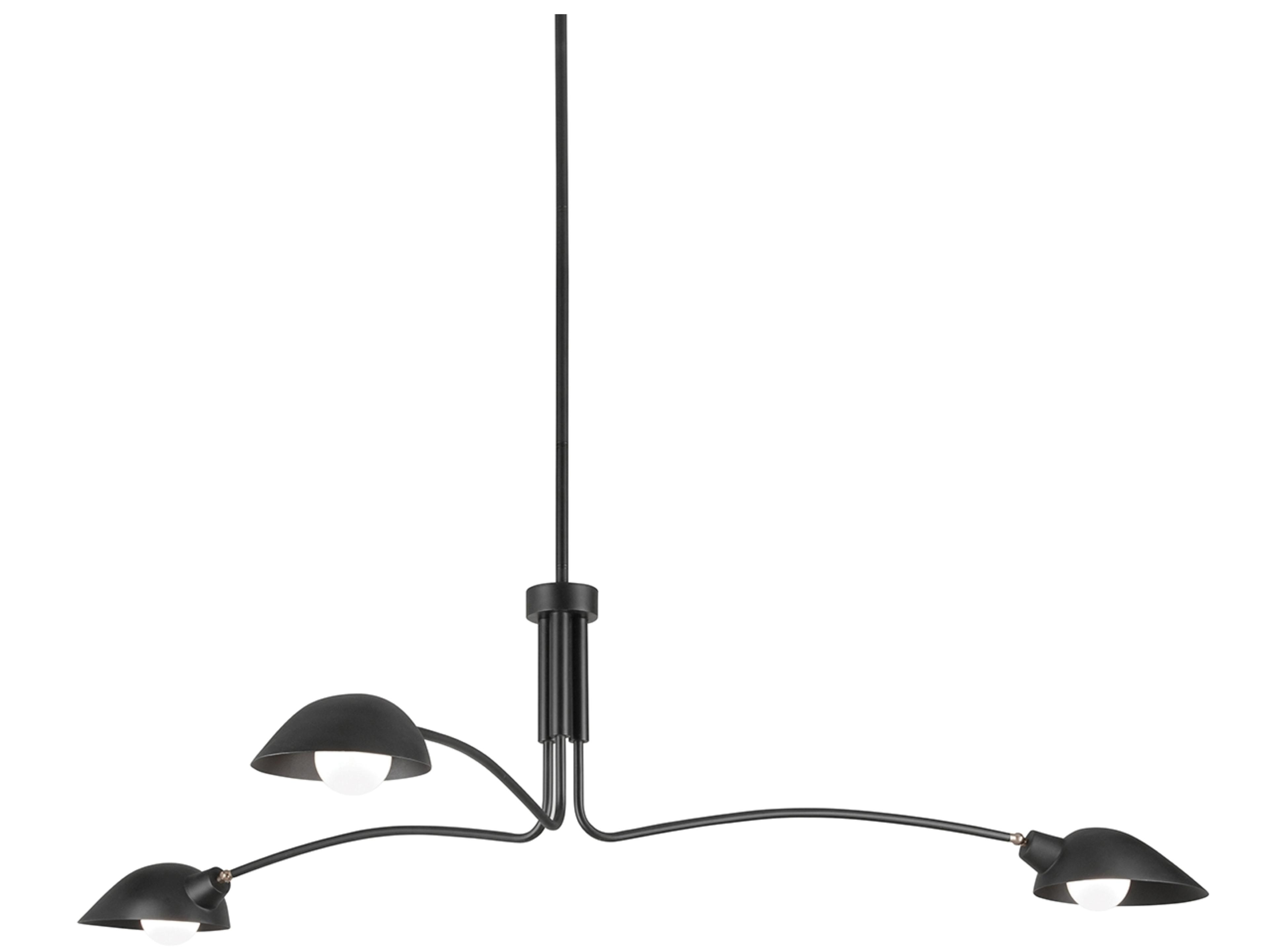 Troy Lighting Leo 3-Light Satin Black Chandelier