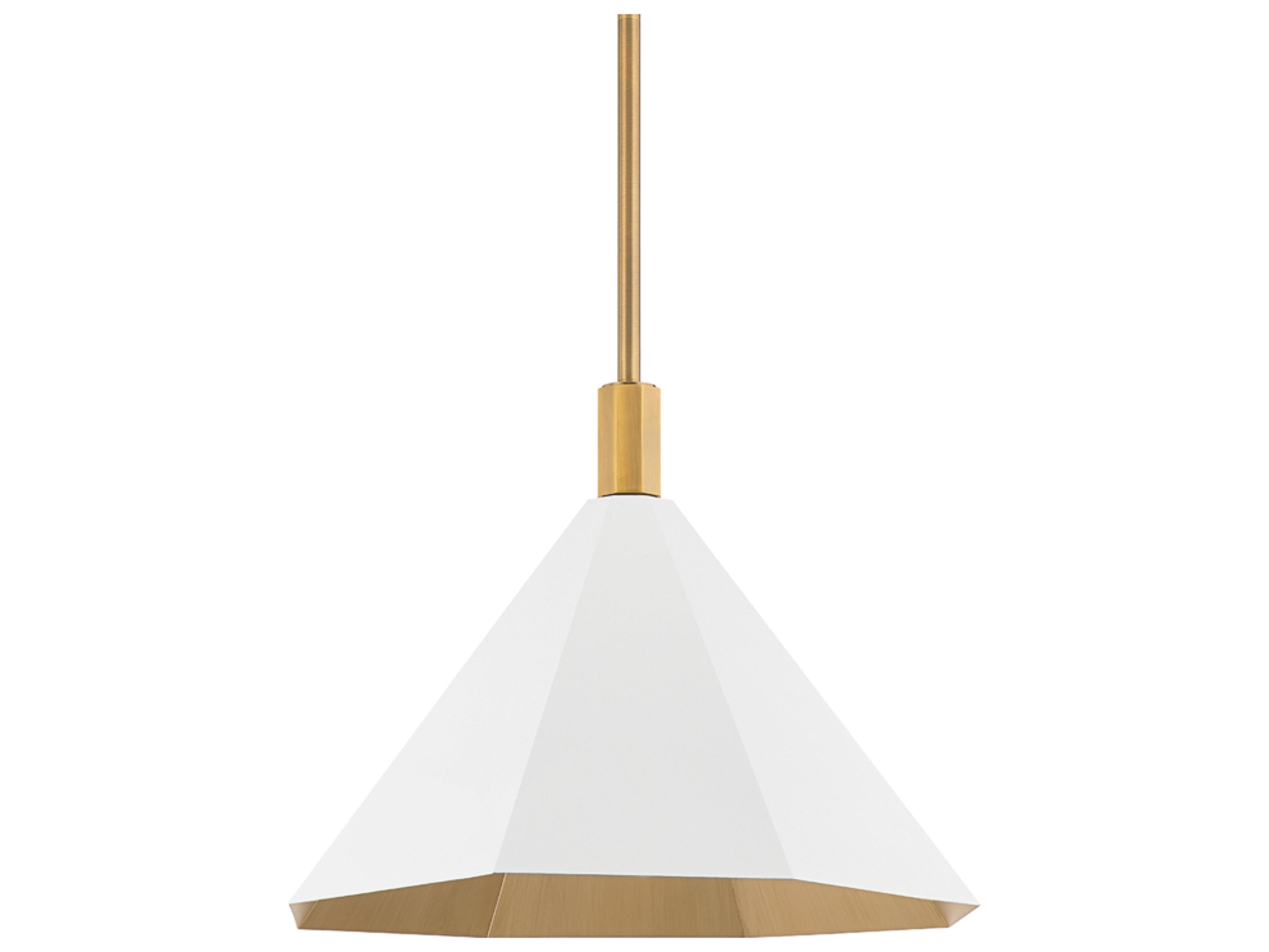 Troy Lighting Huntley 1-Light Patina Brass White Pendant