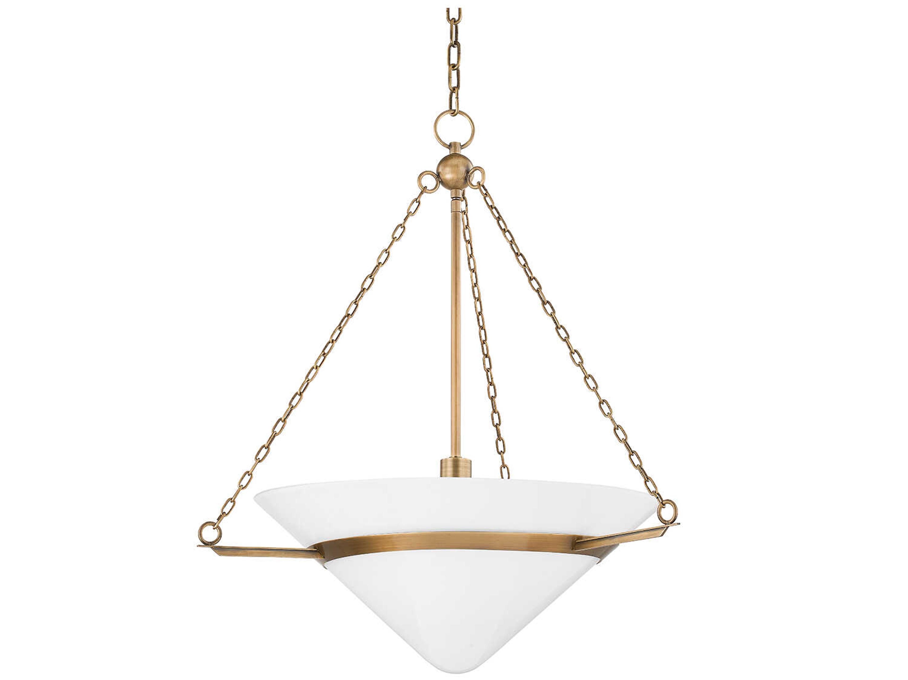 Troy Lighting Amador 1-Light Patina Brass Glass Pendant