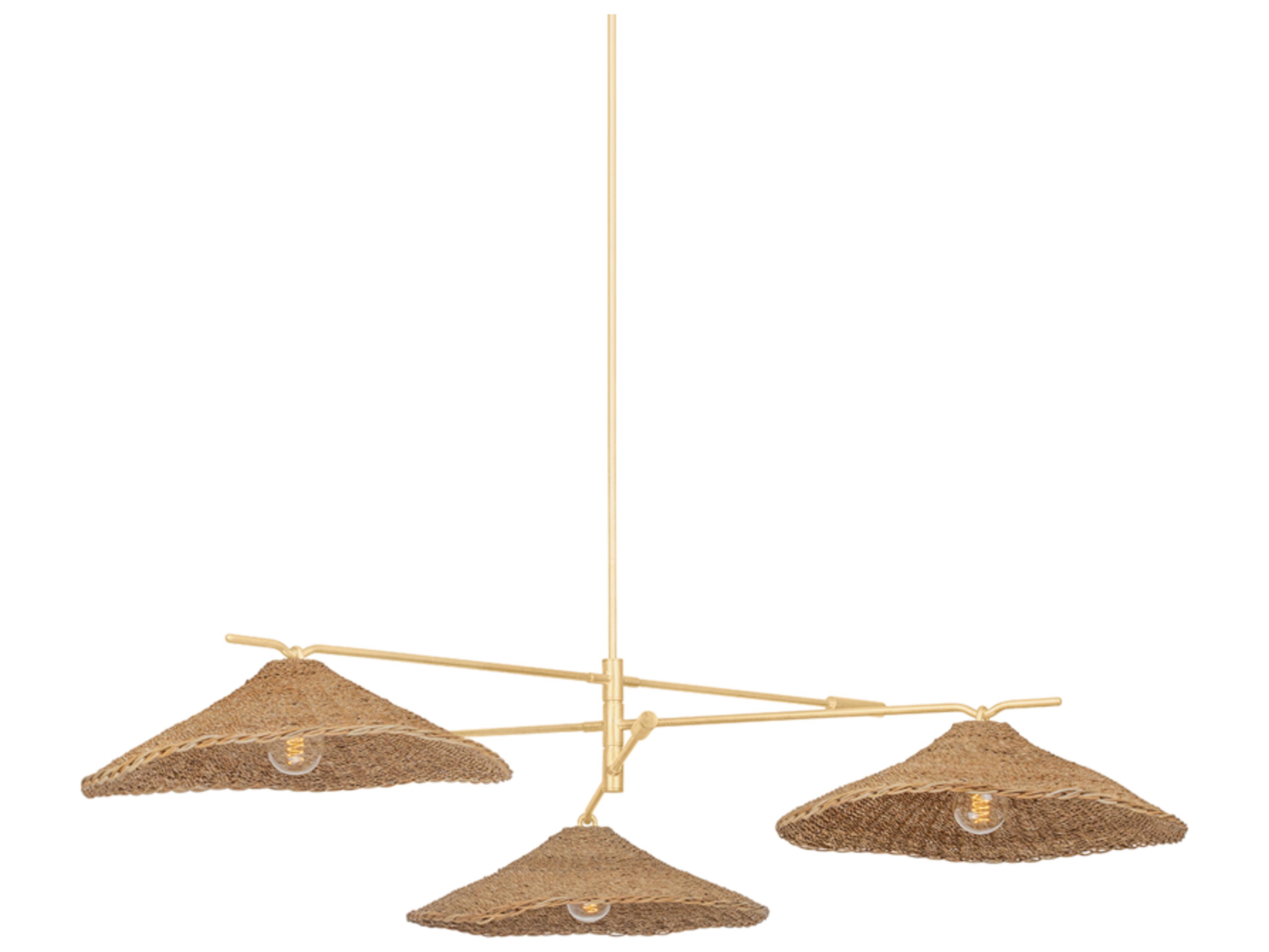 Troy Lighting Valier 3-Light Vintage Gold Leaf Brass Chandelier