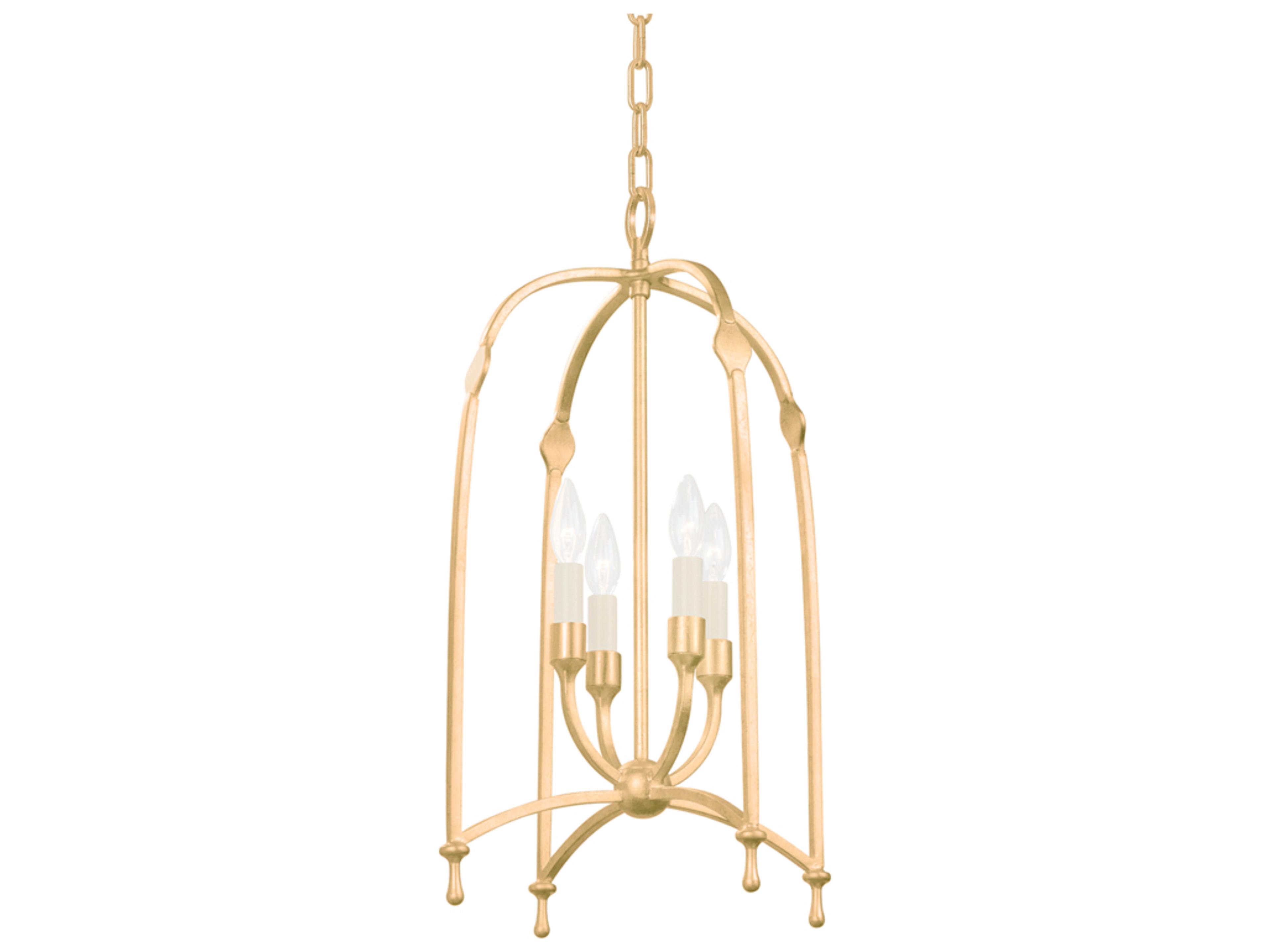 Troy Lighting Rhett 4-Light Vintage Gold Leaf Candelabra Chandelier