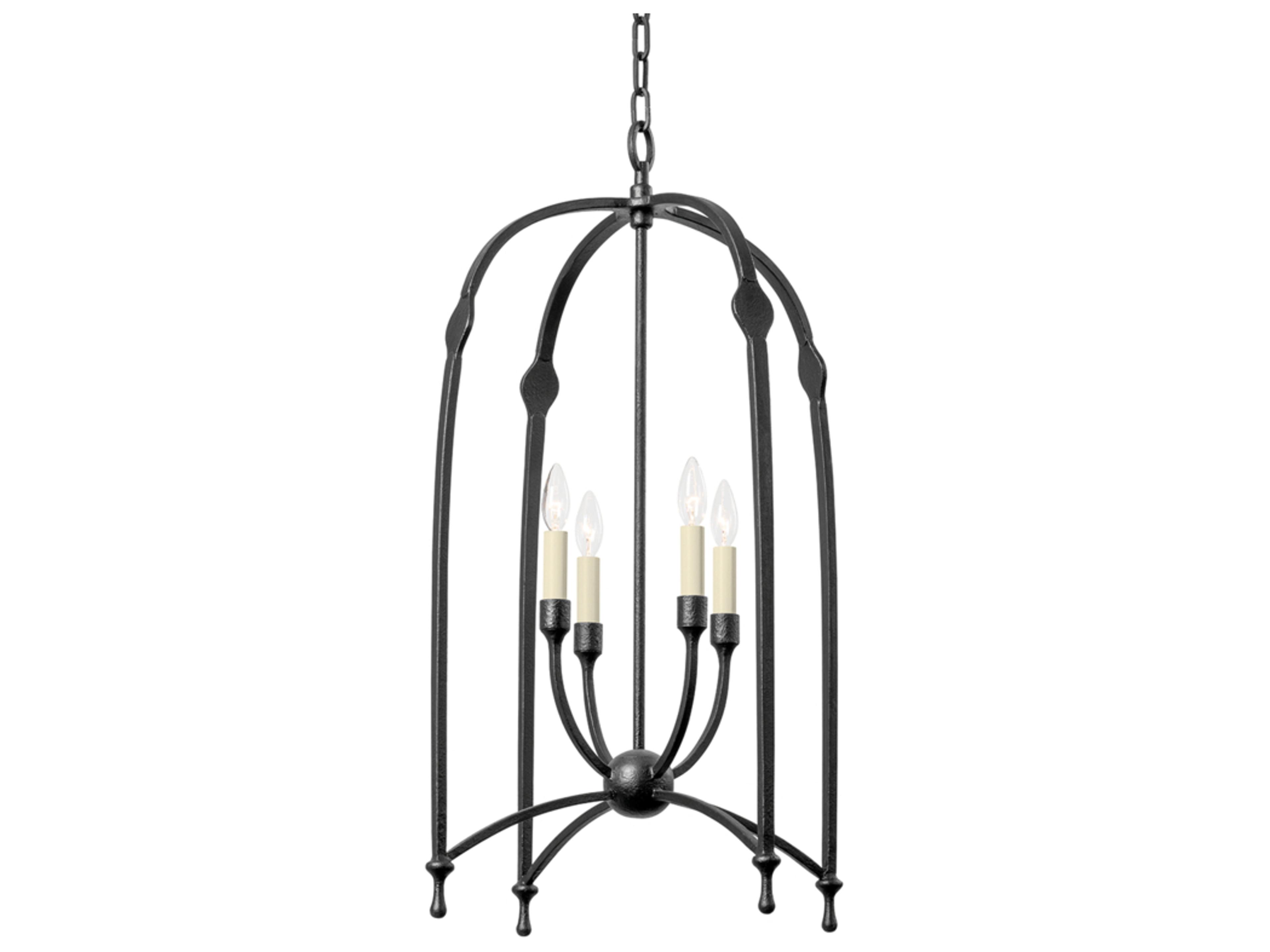 Troy Lighting Rhett 4-Light Black Iron Candelabra Chandelier