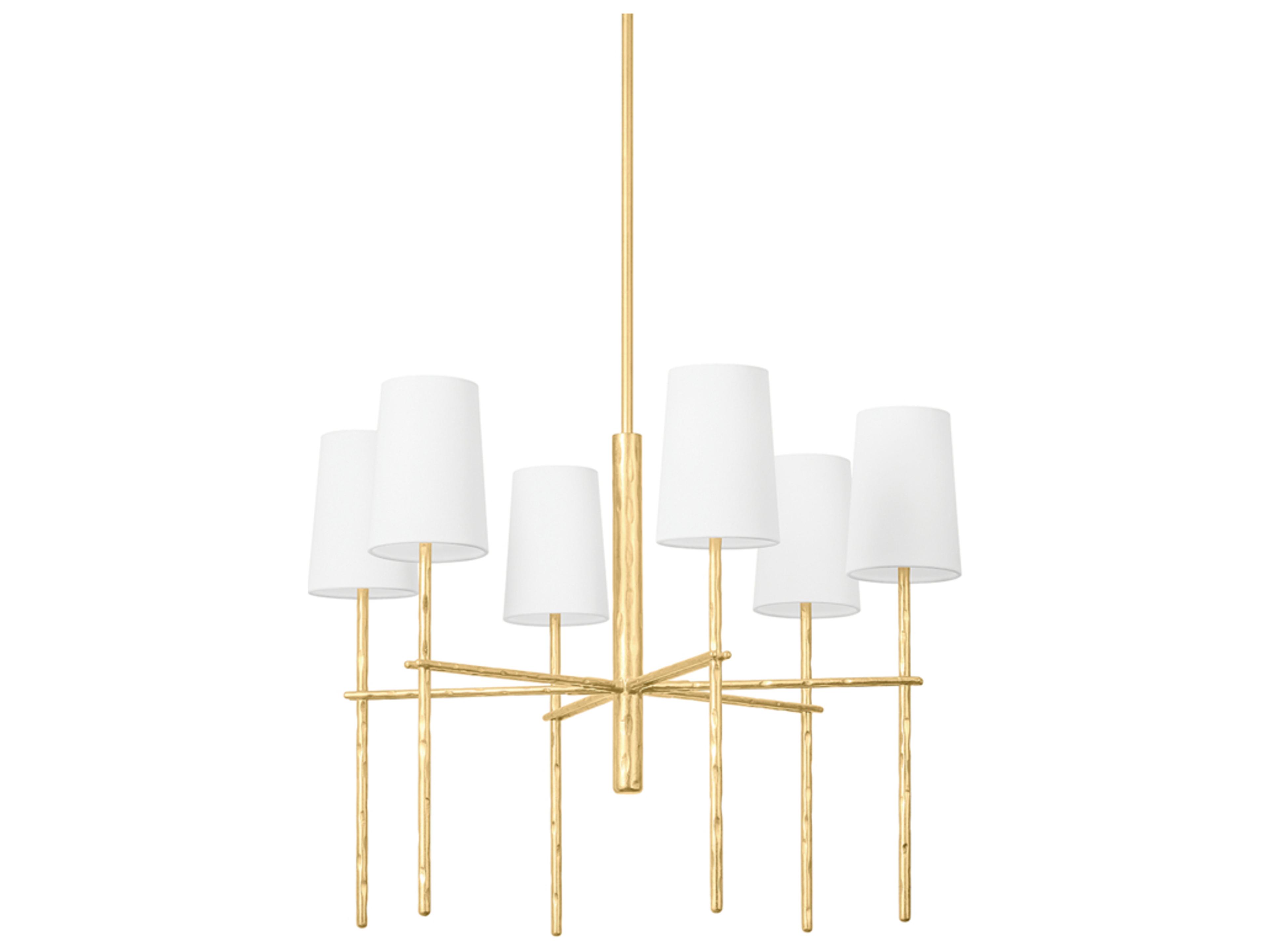 Troy Lighting River 6-Light Vintage Gold Leaf Empire Chandelier