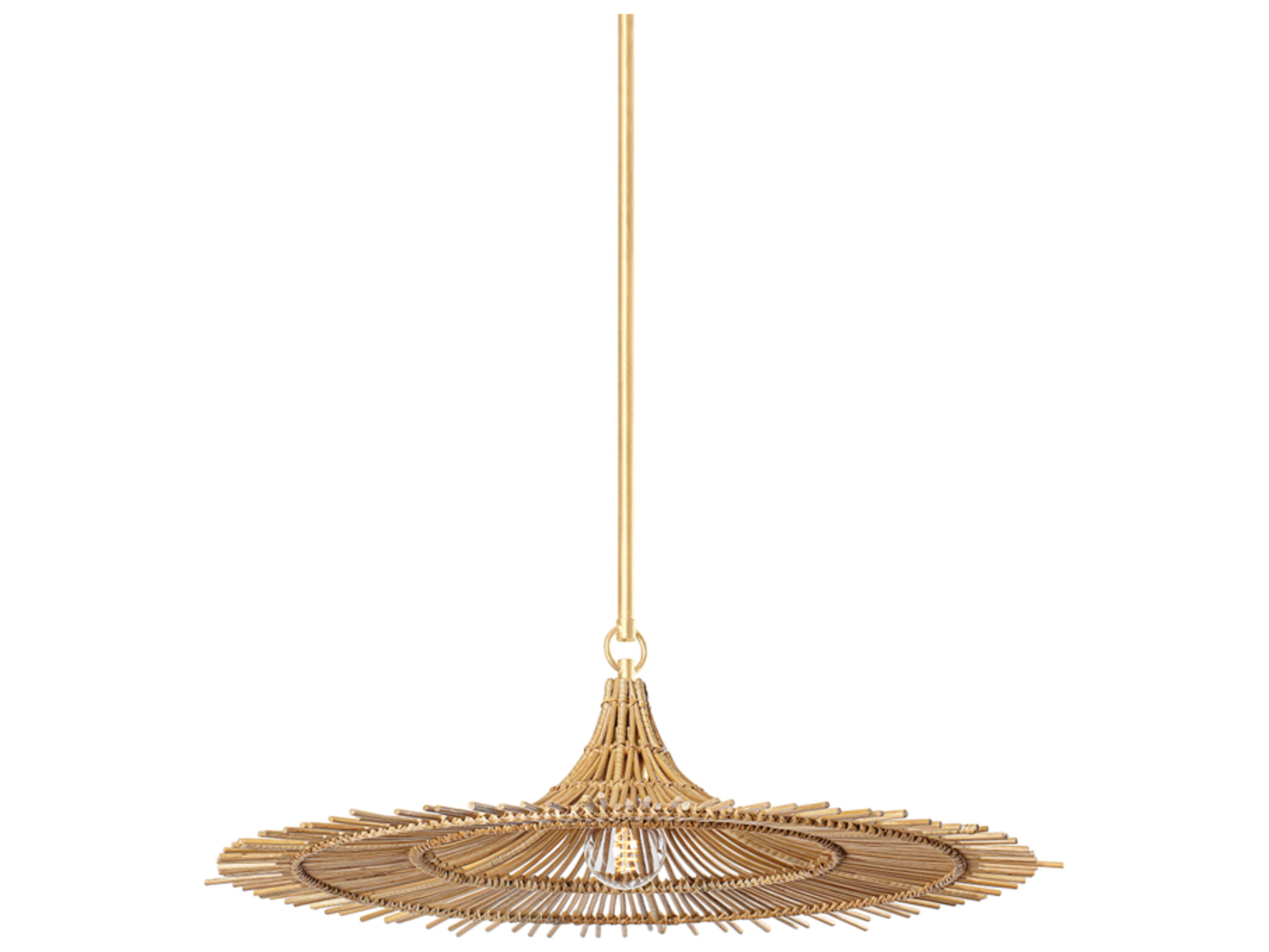 Troy Lighting Costa Mesa 1-Light Vintage Gold Leaf Pendant