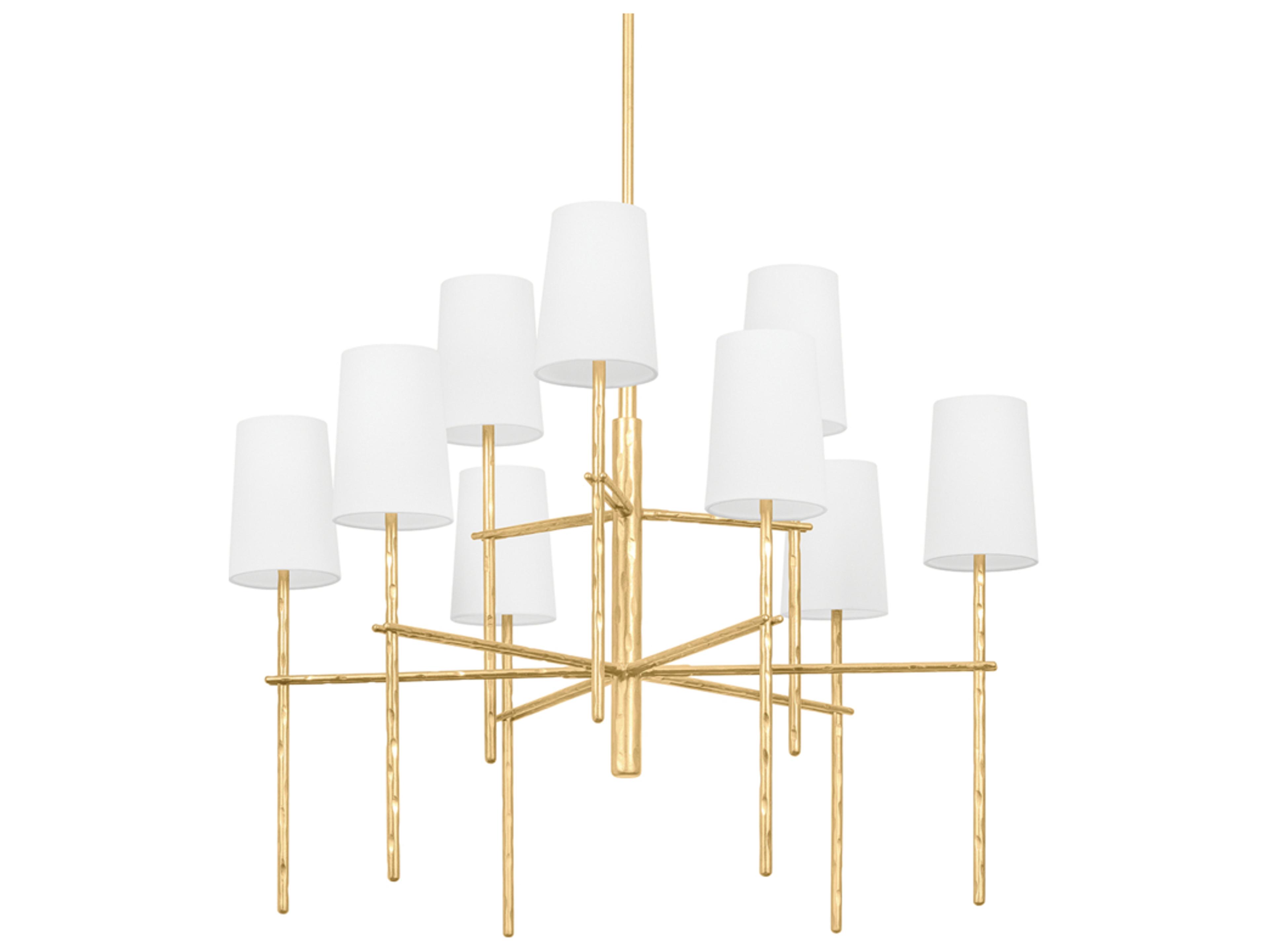 Troy Lighting River 9-Light Vintage Gold Leaf Empire Chandelier