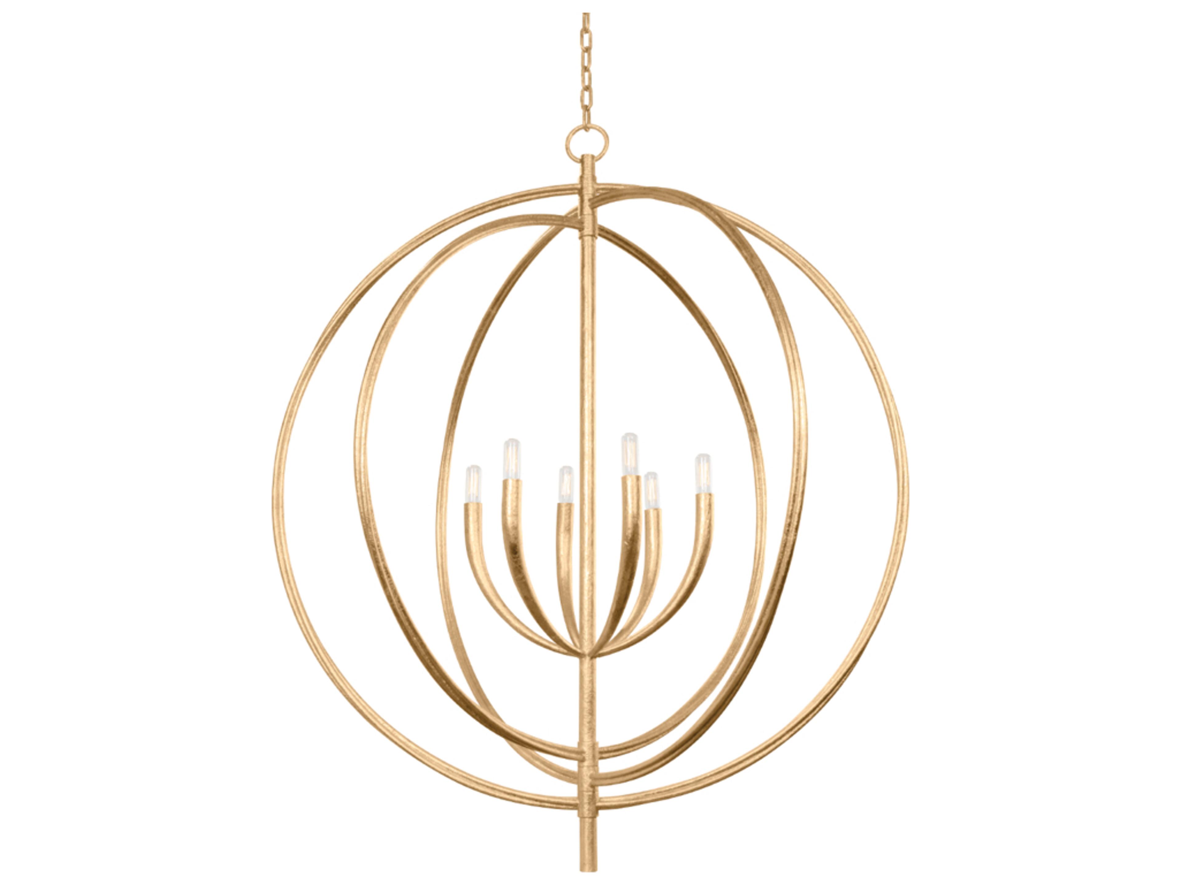 Troy Lighting Fillea 6-Light Vintage Gold Leaf Globe Chandelier