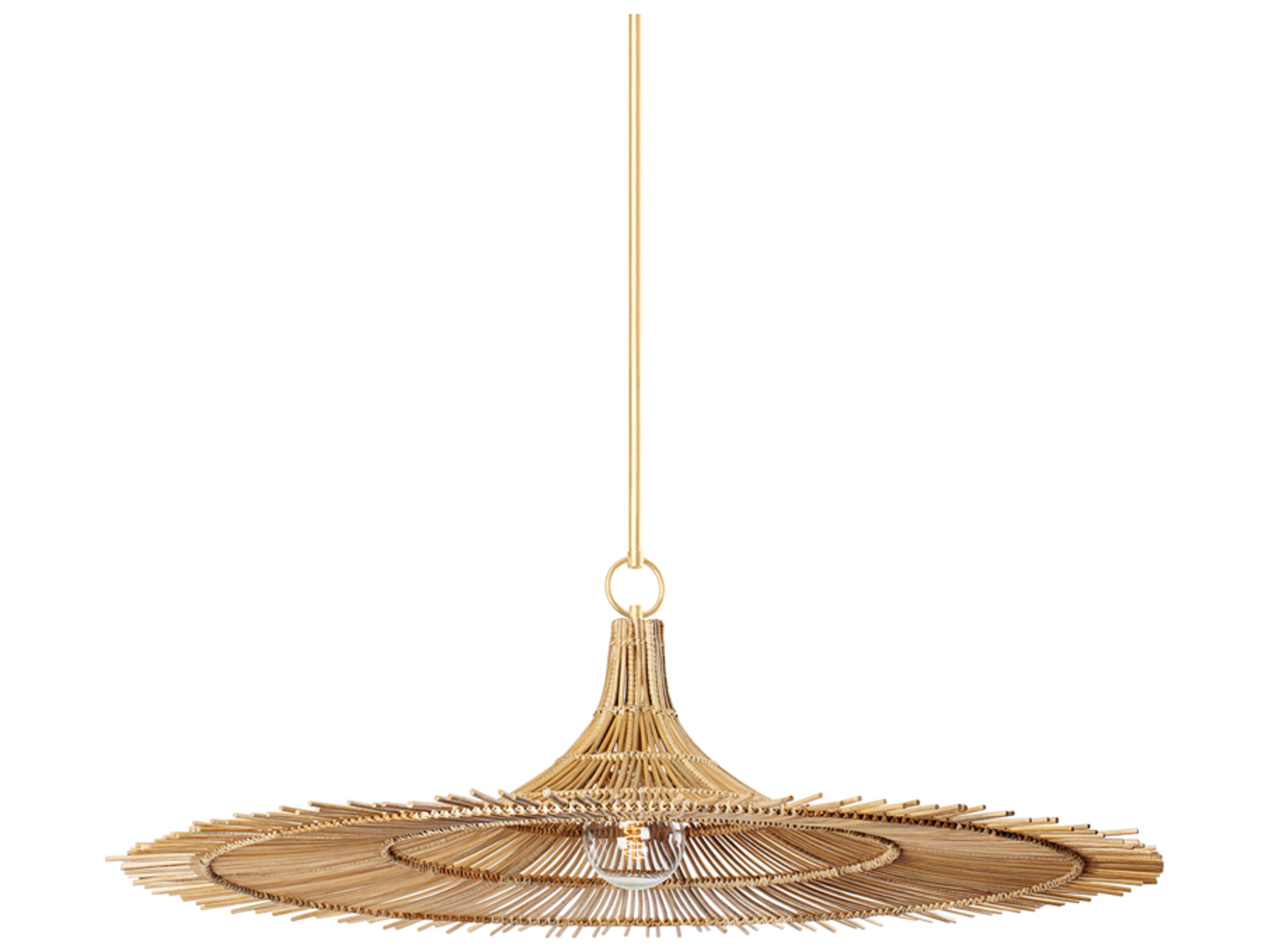 Troy Lighting Costa Mesa 1-Light Vintage Gold Leaf Pendant