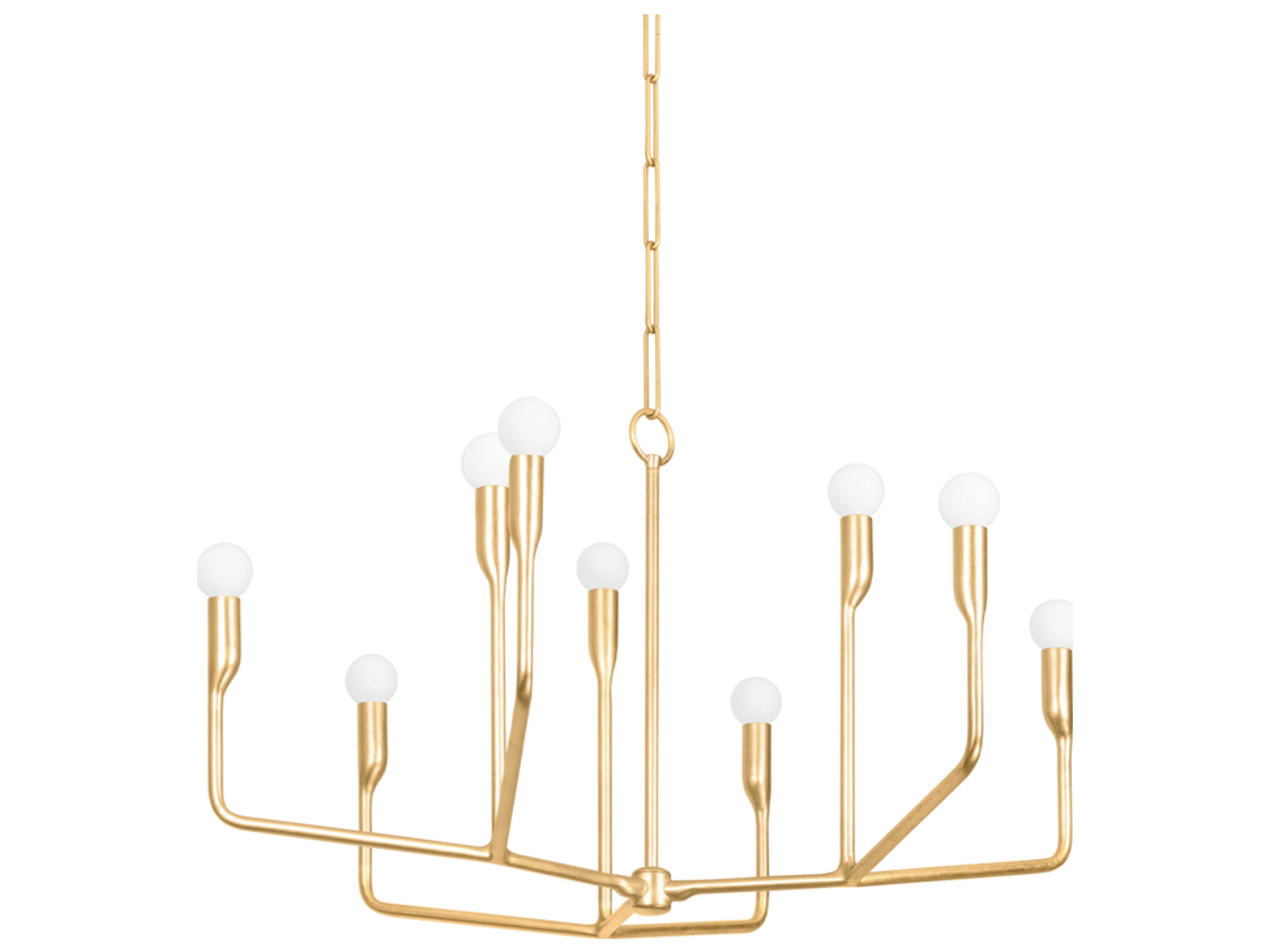 Troy Lighting Norman 9-Light Vintage Gold Leaf Candelabra Chandelier