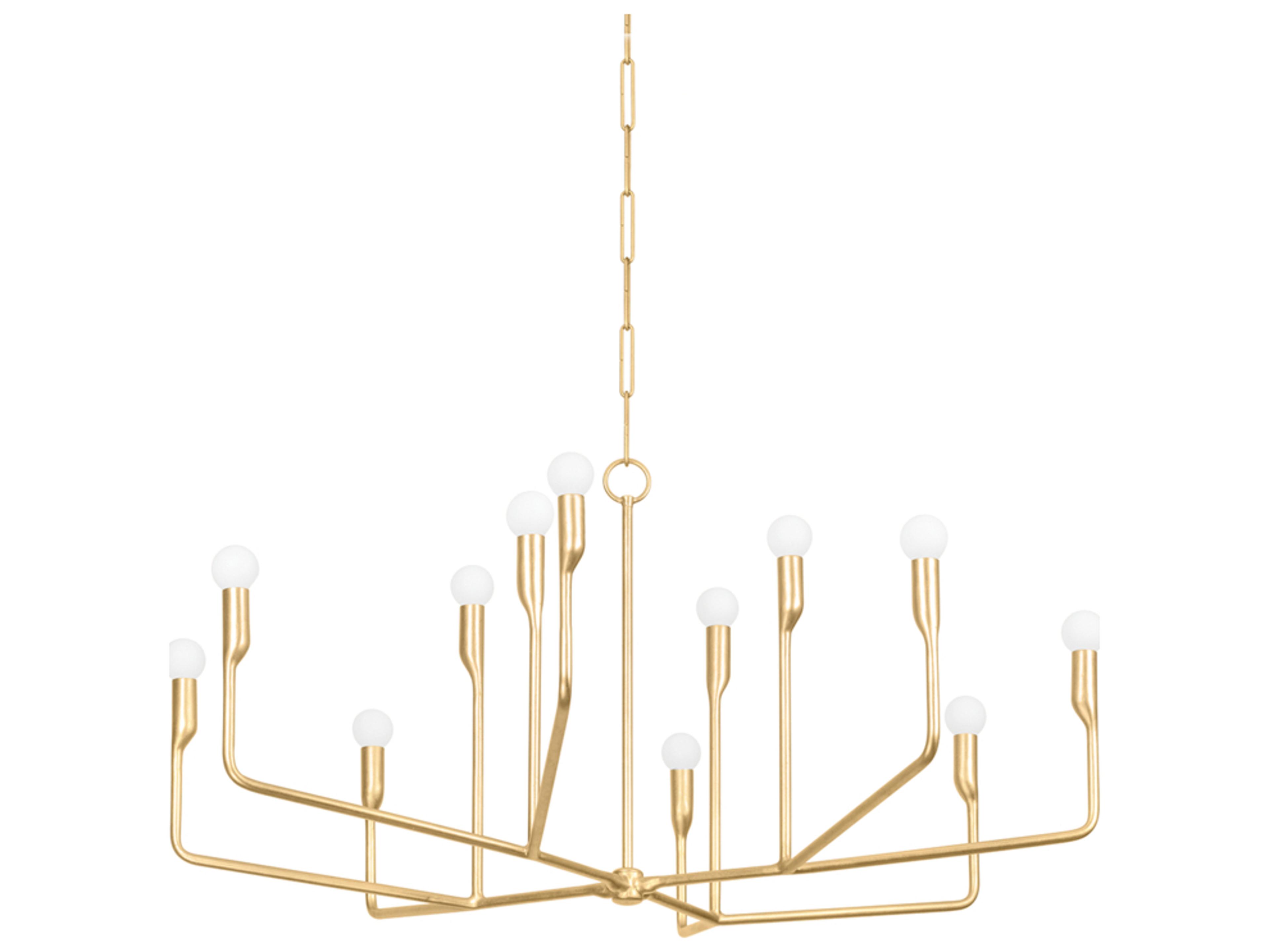 Troy Lighting Norman 12-Light Vintage Gold Leaf Candelabra Chandelier