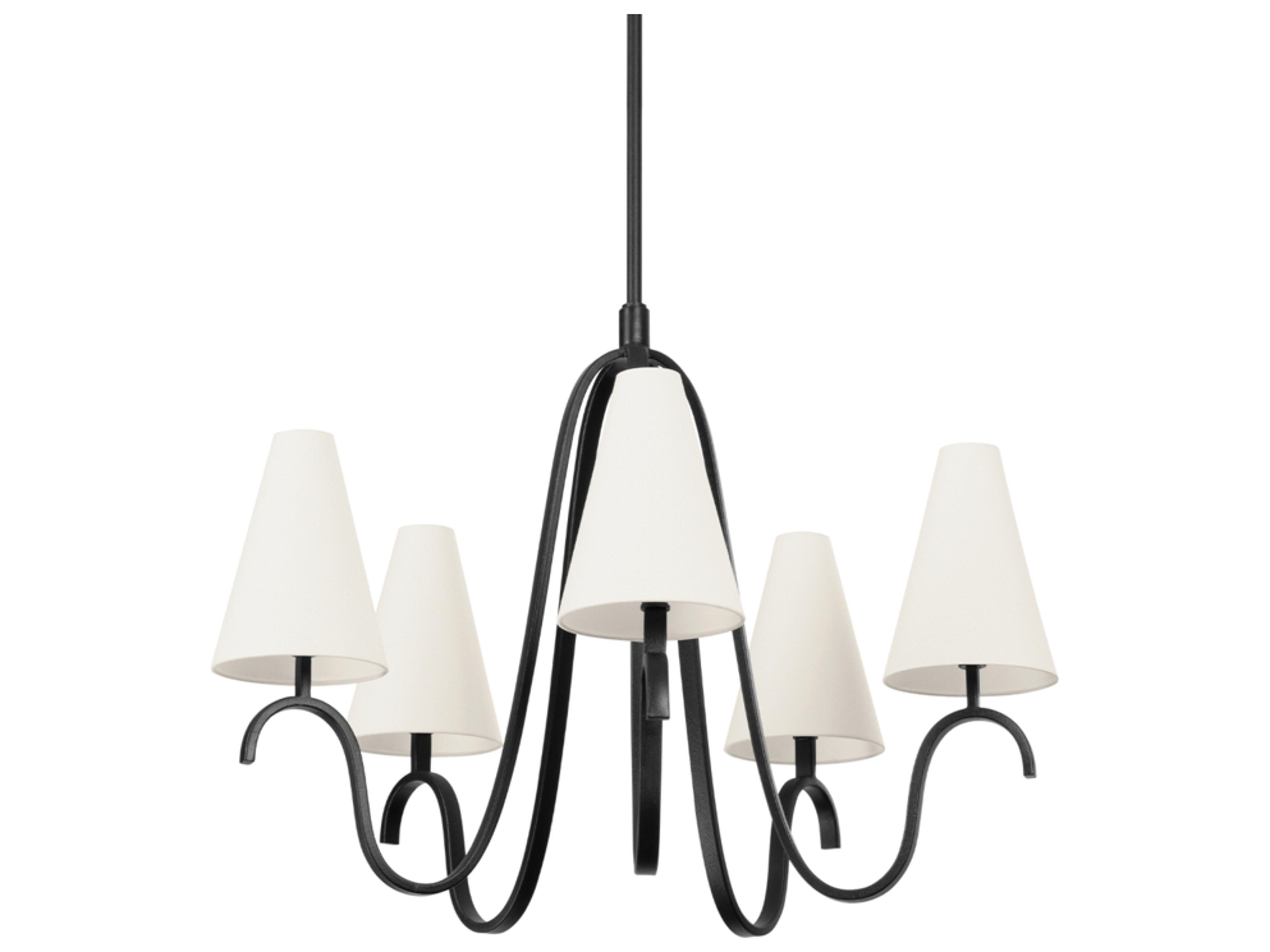 Troy Lighting Melor 5-Light Forged Iron Black Candelabra Empire Chandelier
