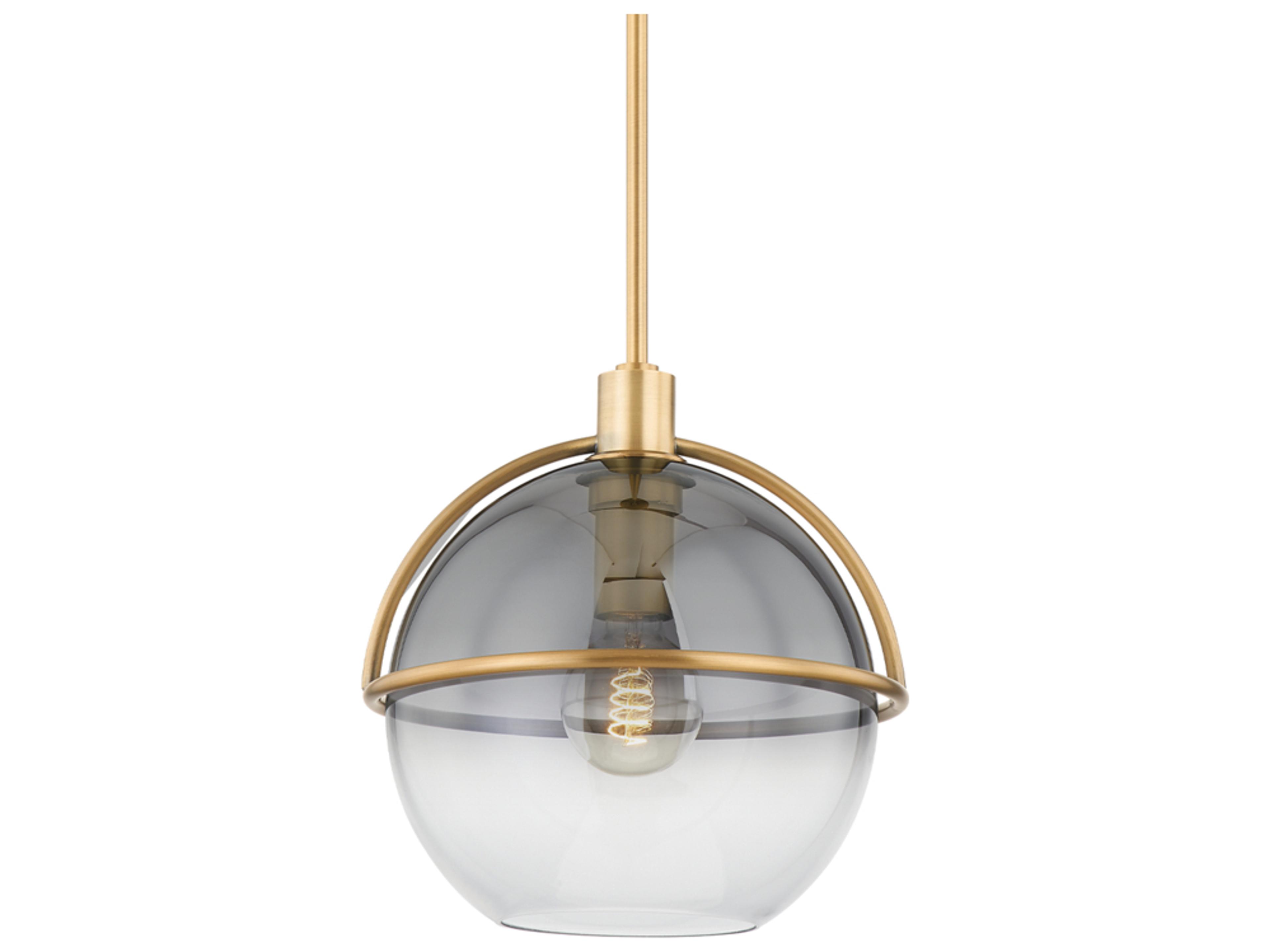 Troy Lighting Ivins 1-Light Patina Brass Glass Globe Mini Pendant