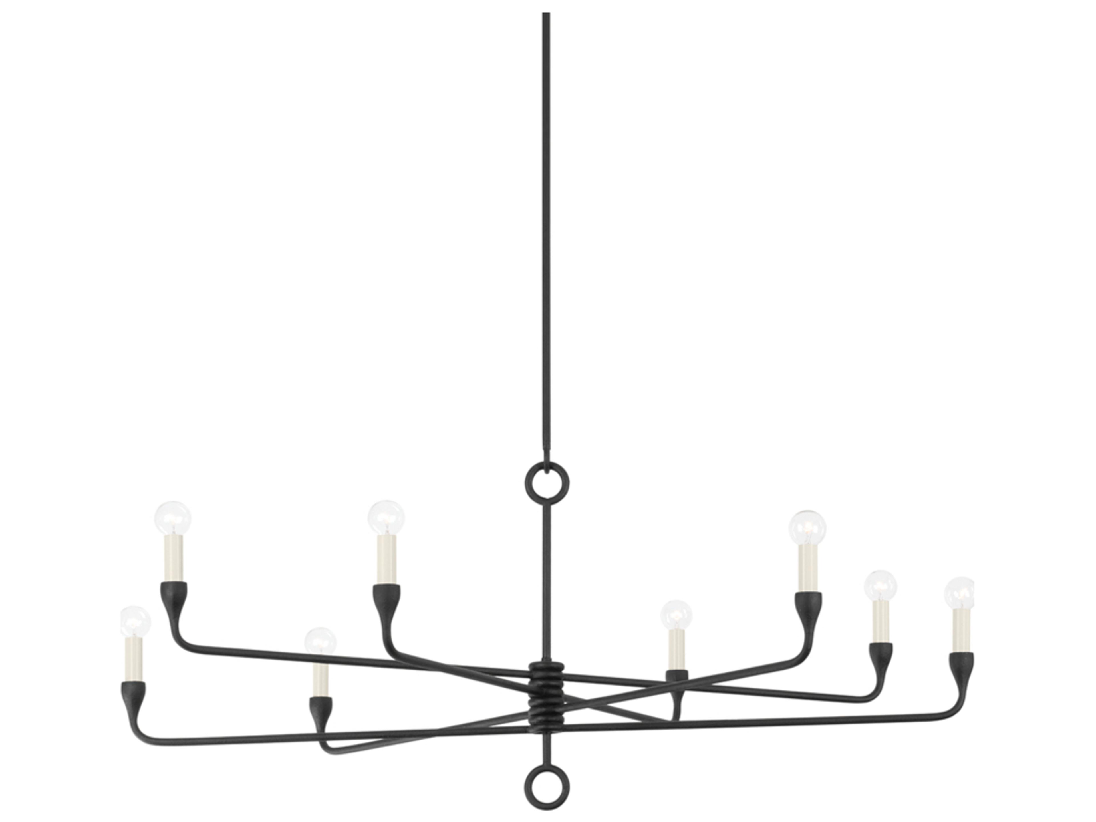 Troy Lighting Orson 8-Light Black Iron Candelabra Chandelier