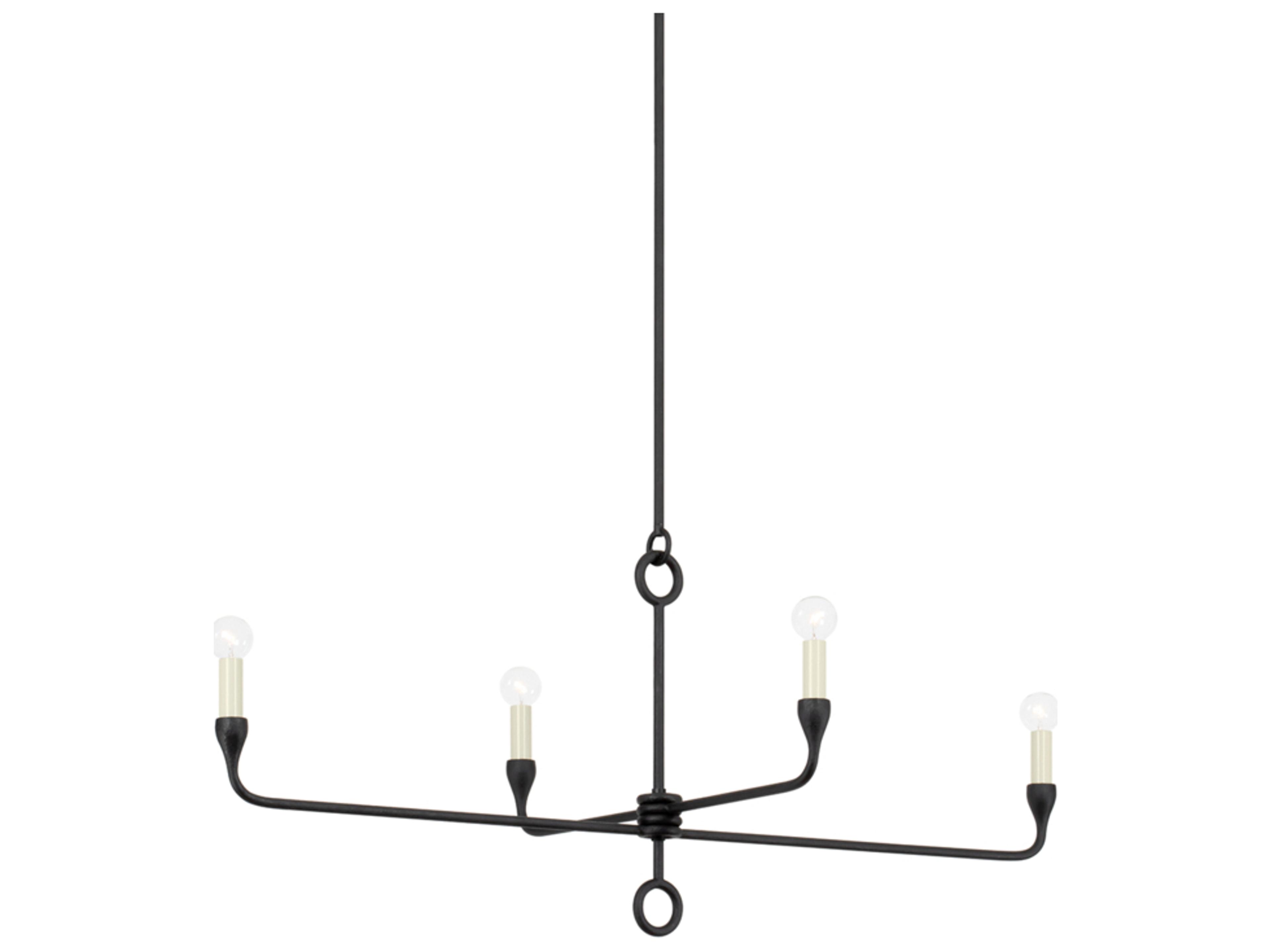 Troy Lighting Orson 4-Light Black Iron Linear Island Pendant