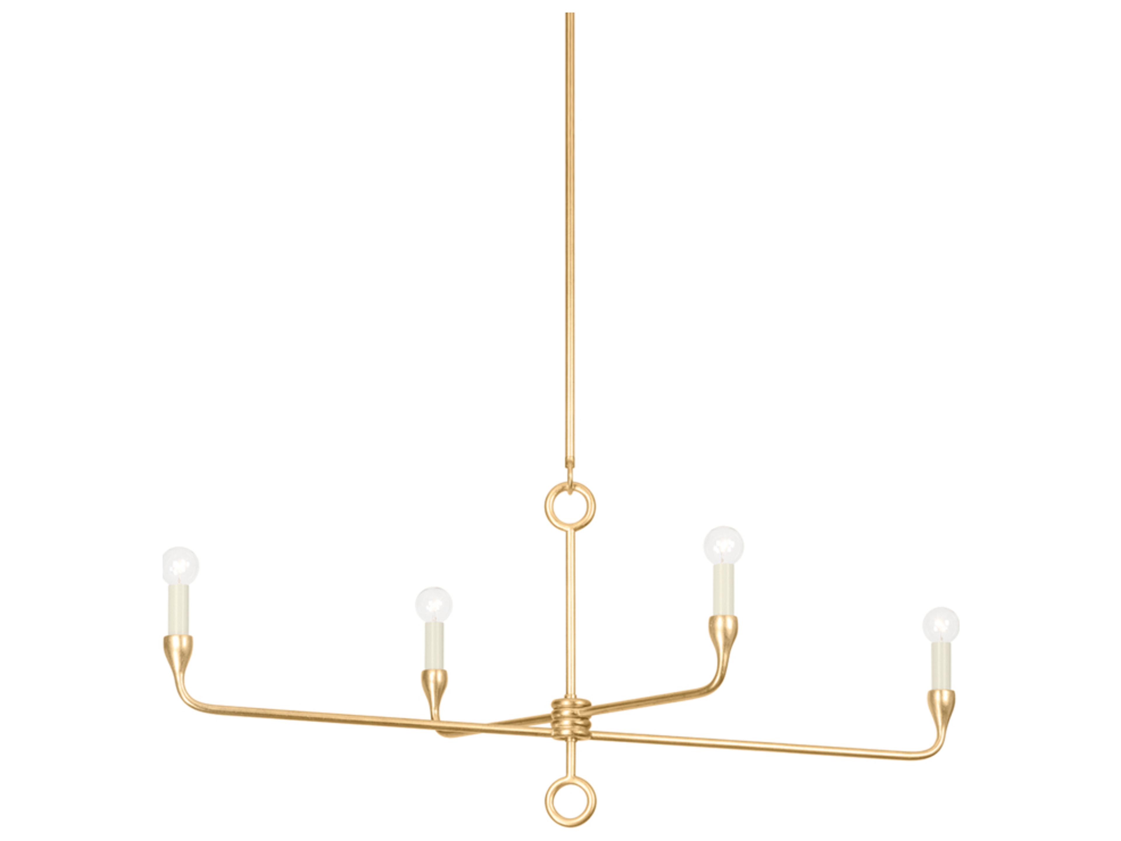 Troy Lighting Orson 4-Light Vintage Gold Leaf Linear Island Pendant