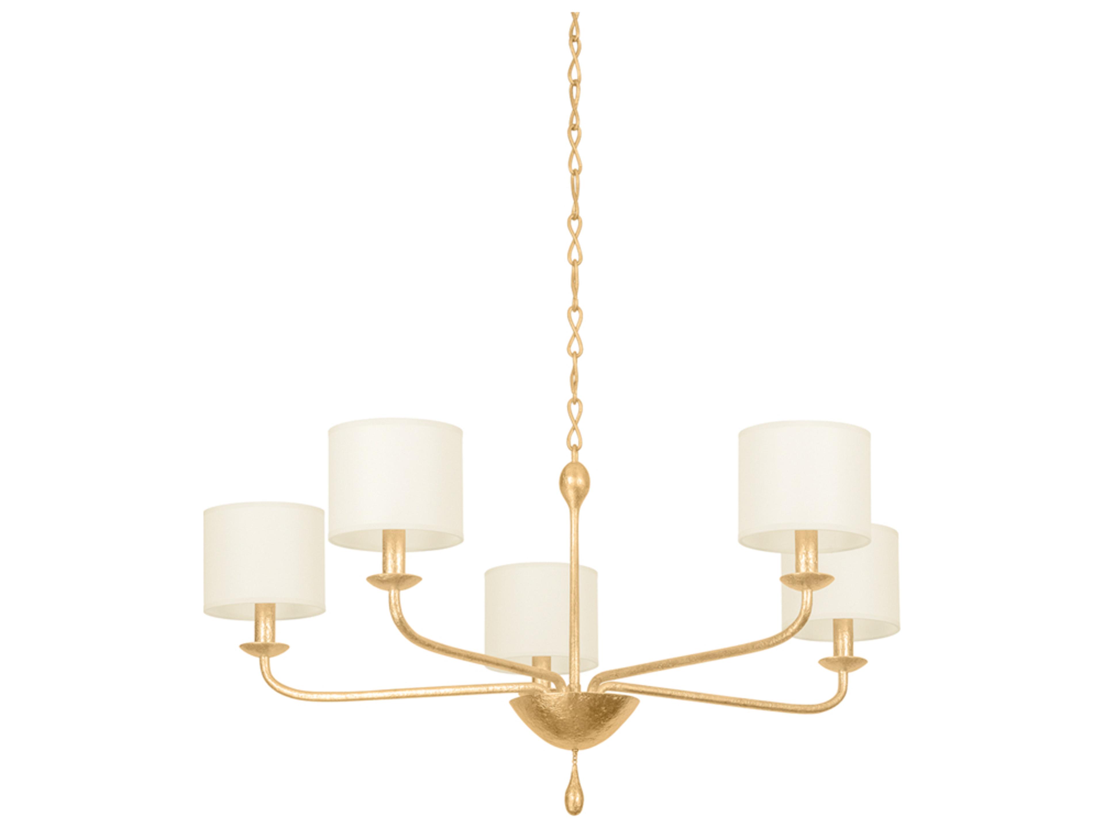 Troy Lighting Osmond 5-Light Vintage Gold Leaf Drum Chandelier