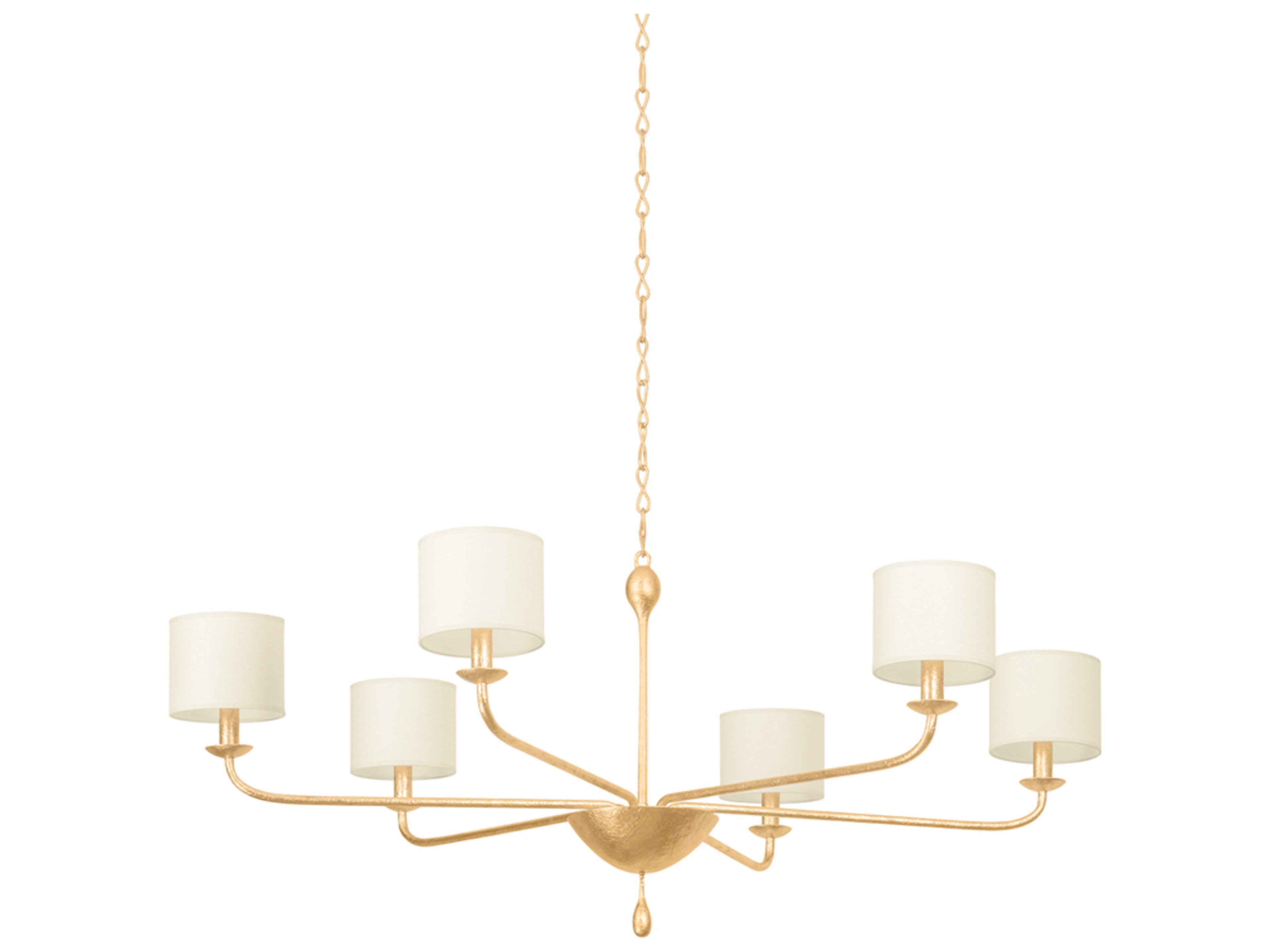 Troy Lighting Osmond 6-Light Vintage Gold Leaf Drum Chandelier