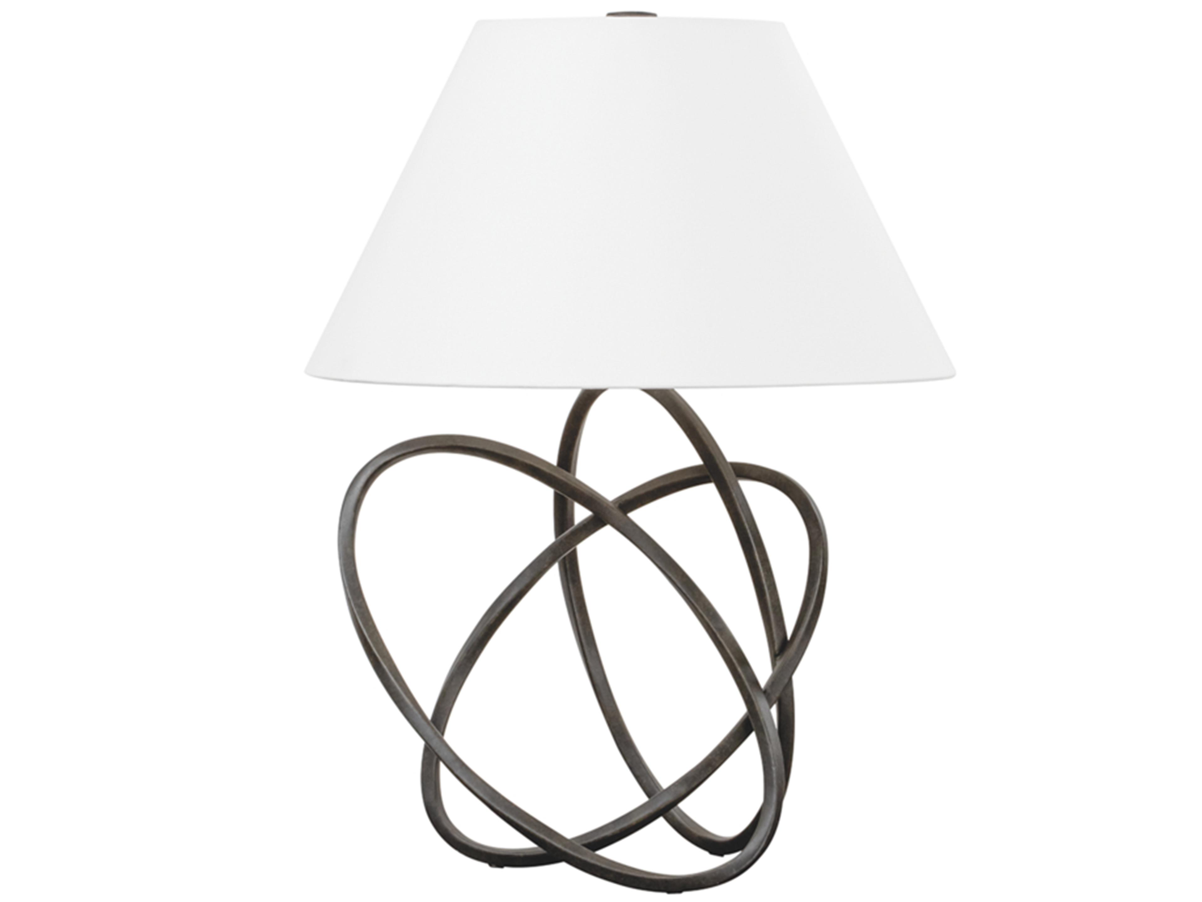 Troy Lighting Miles French Iron White Linen Gray Buffet Lamp