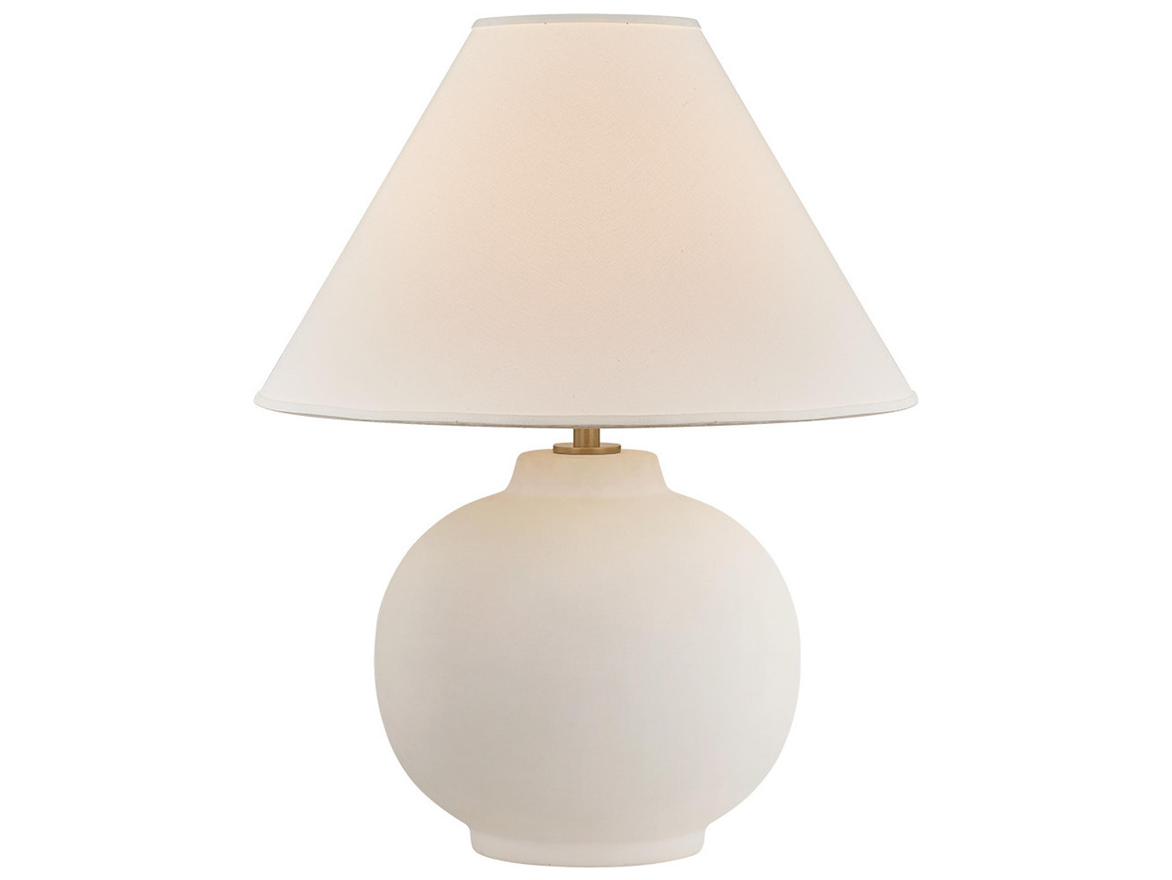 Troy Lighting Schubert Patina Brass Ceramic Sugar Cookie White Table Lamp