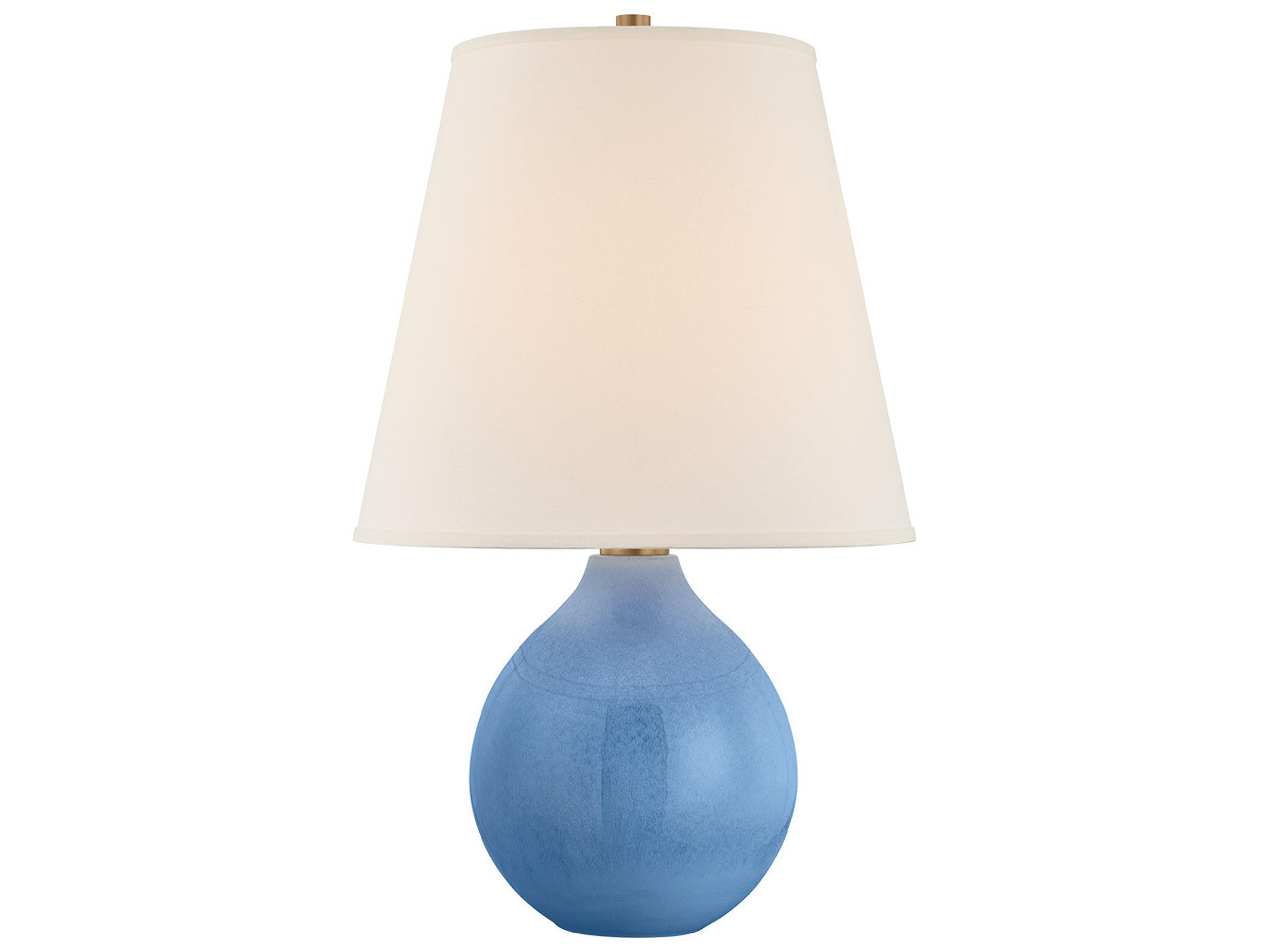 Troy Lighting Jarvis Patina Brass Ceramic Dappled Lapis Blue Table Lamp