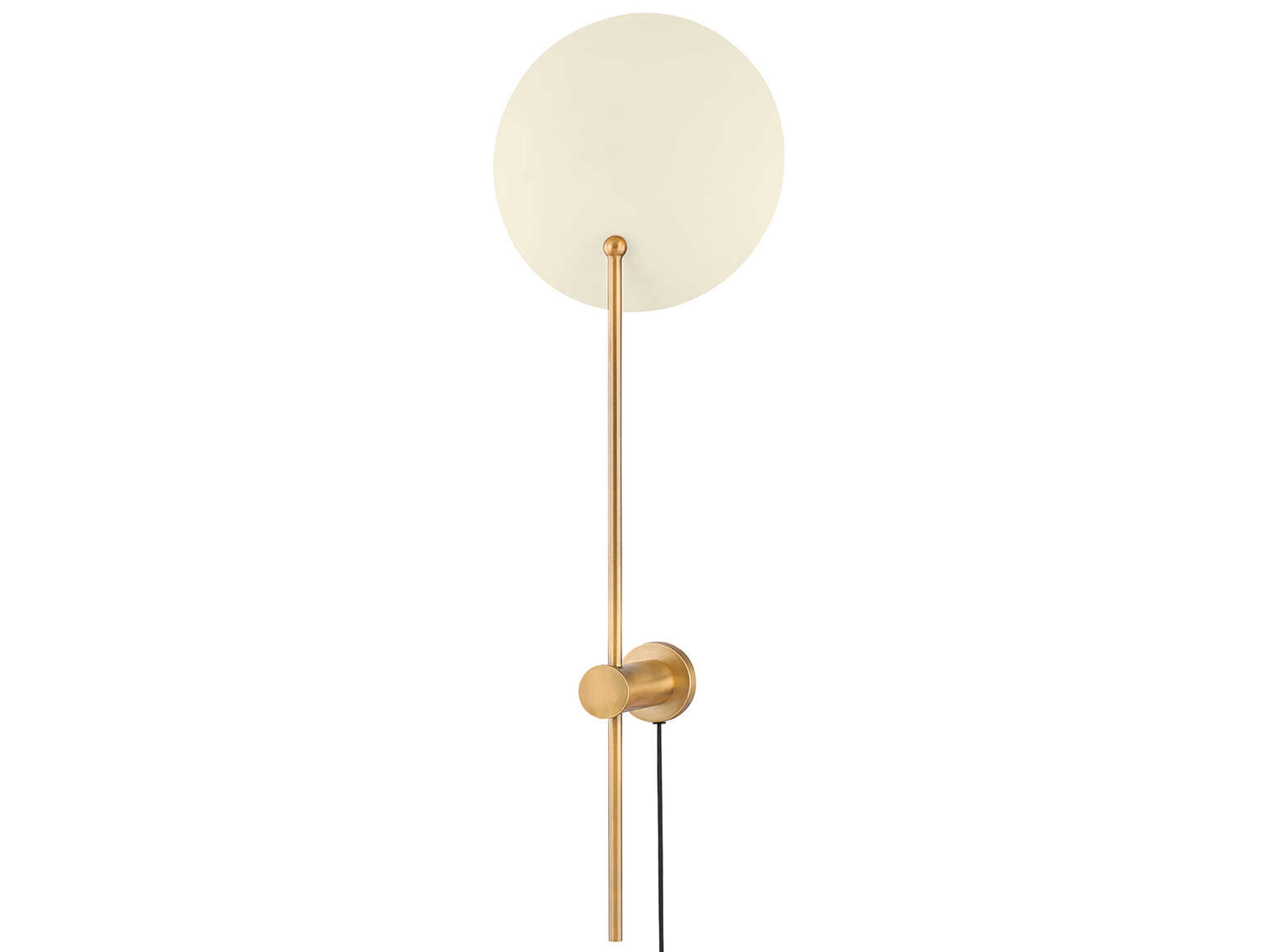 Troy Lighting Leif 1-Light Patina Brass Soft Sand Off White Wall Sconce