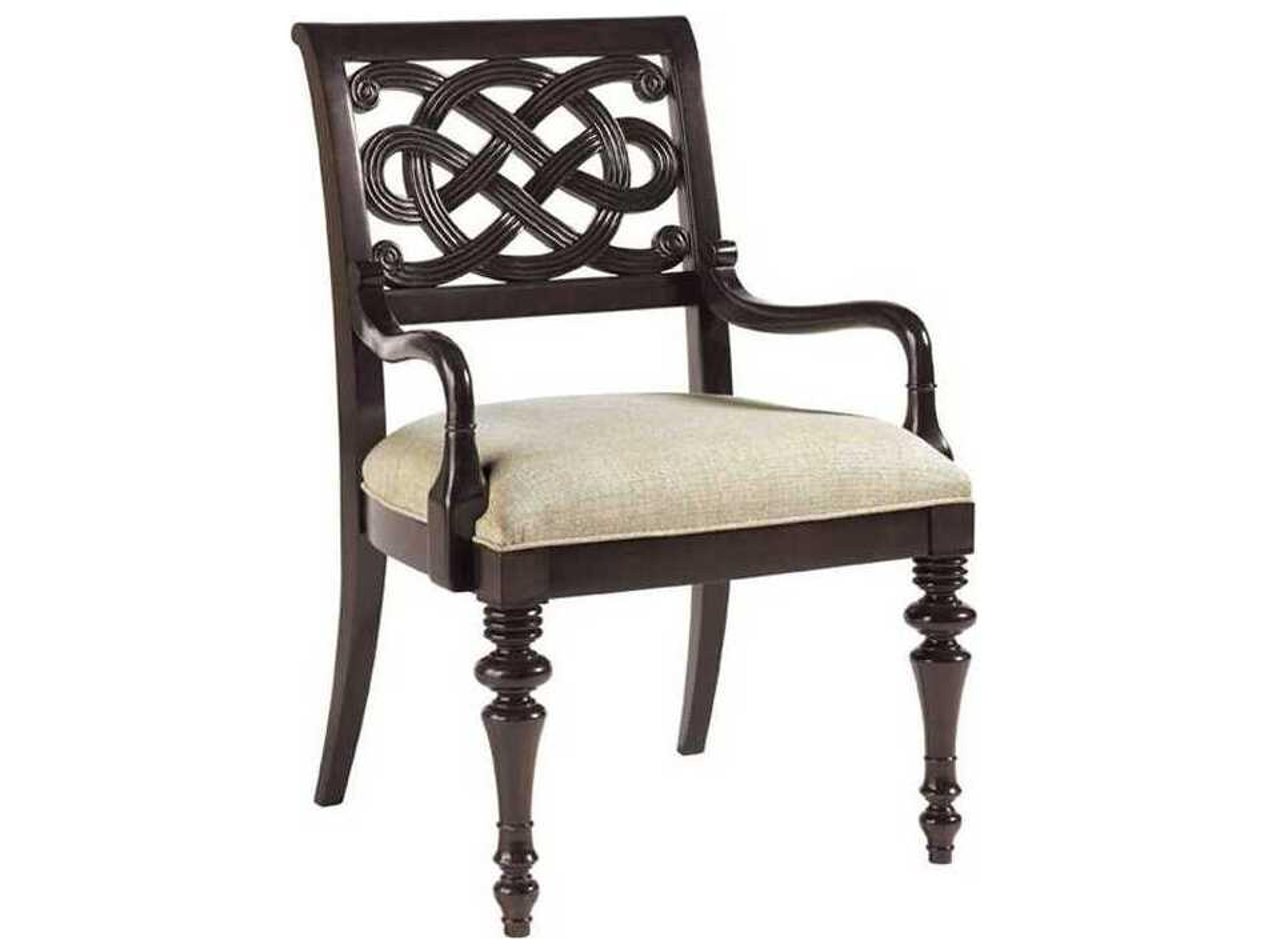 Tommy Bahama Royal Kahala Brown Upholstered Arm Dining Chair