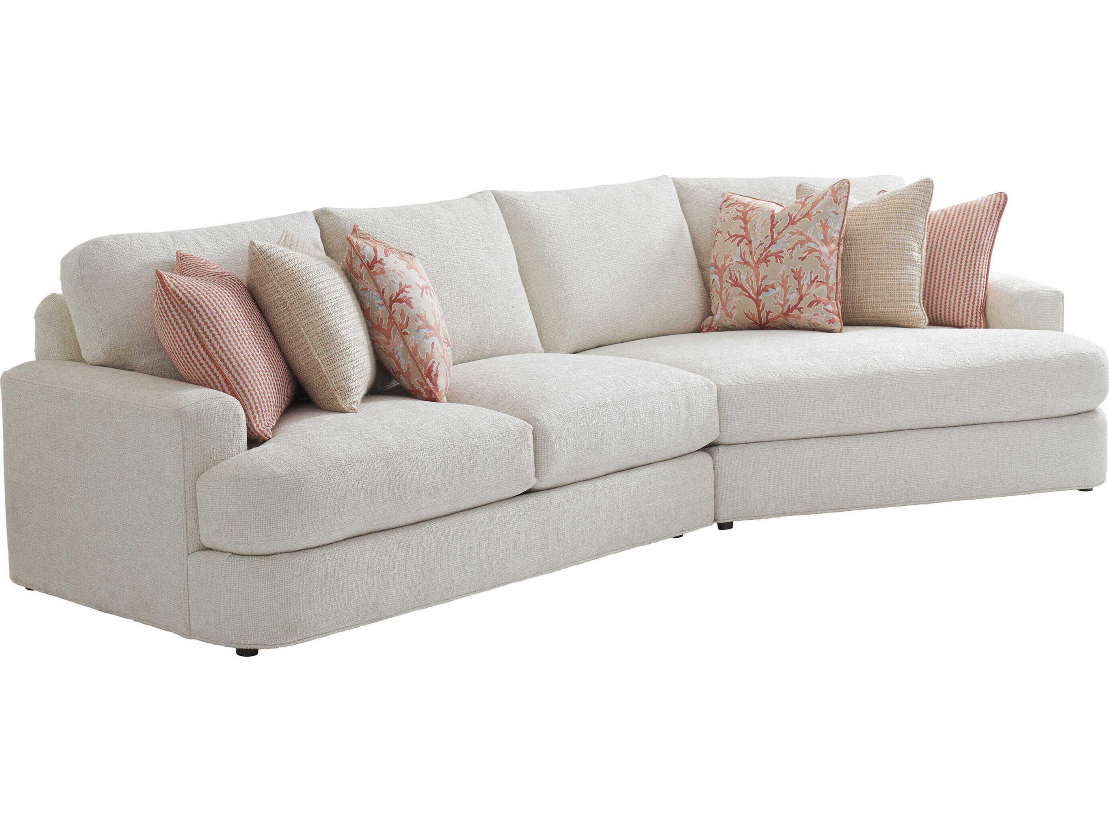 Tommy Bahama Palm Desert White Upholstered RAF Lansing Sectional Sofa