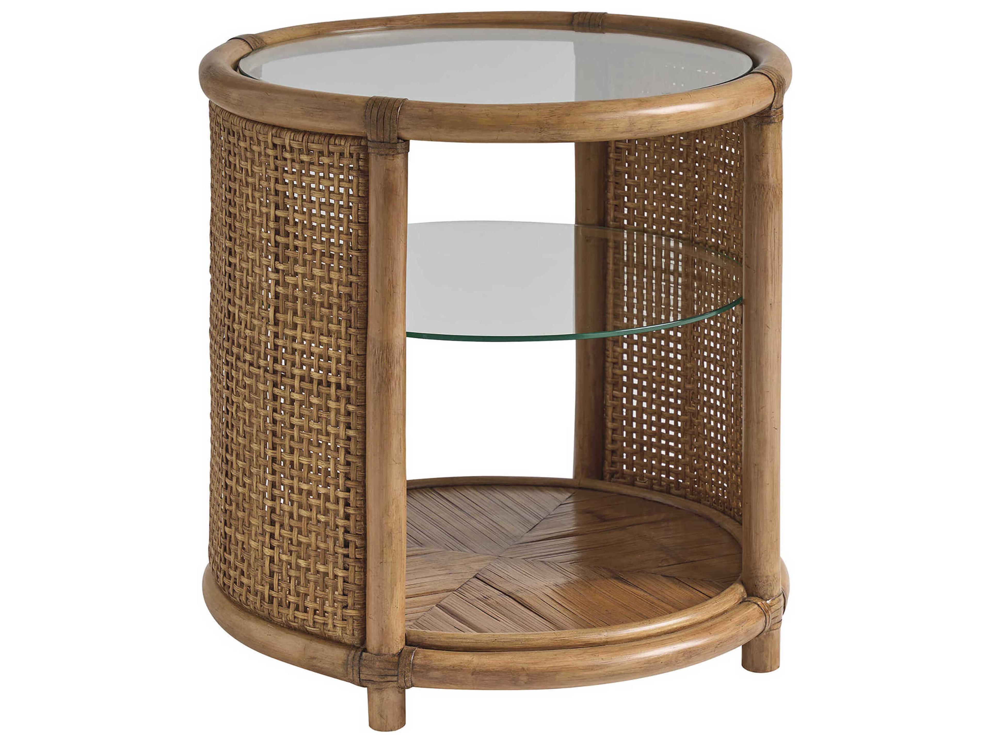 Tommy Bahama Key Biscayne Round Glass End Table