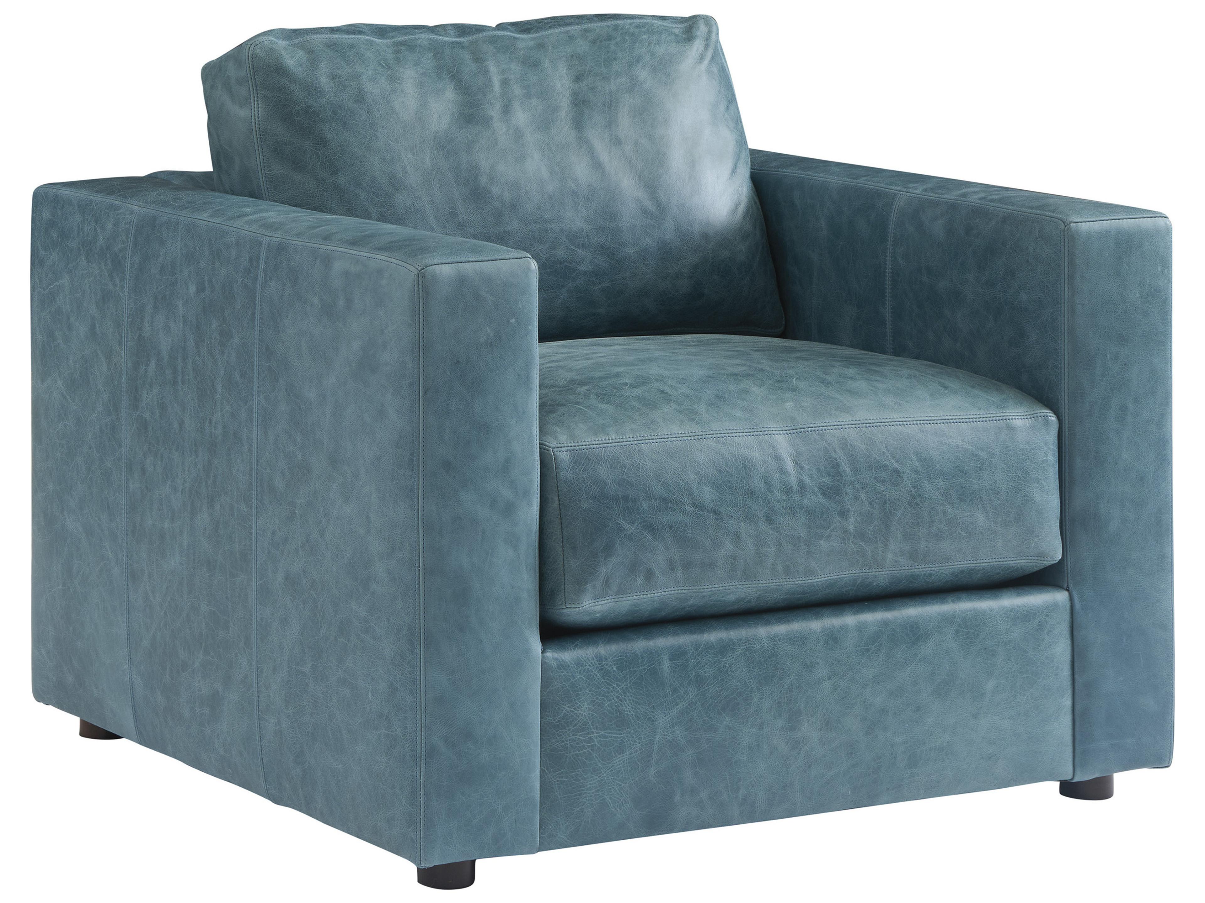 Tommy Bahama Key Biscayne Blue Leather Club Chair