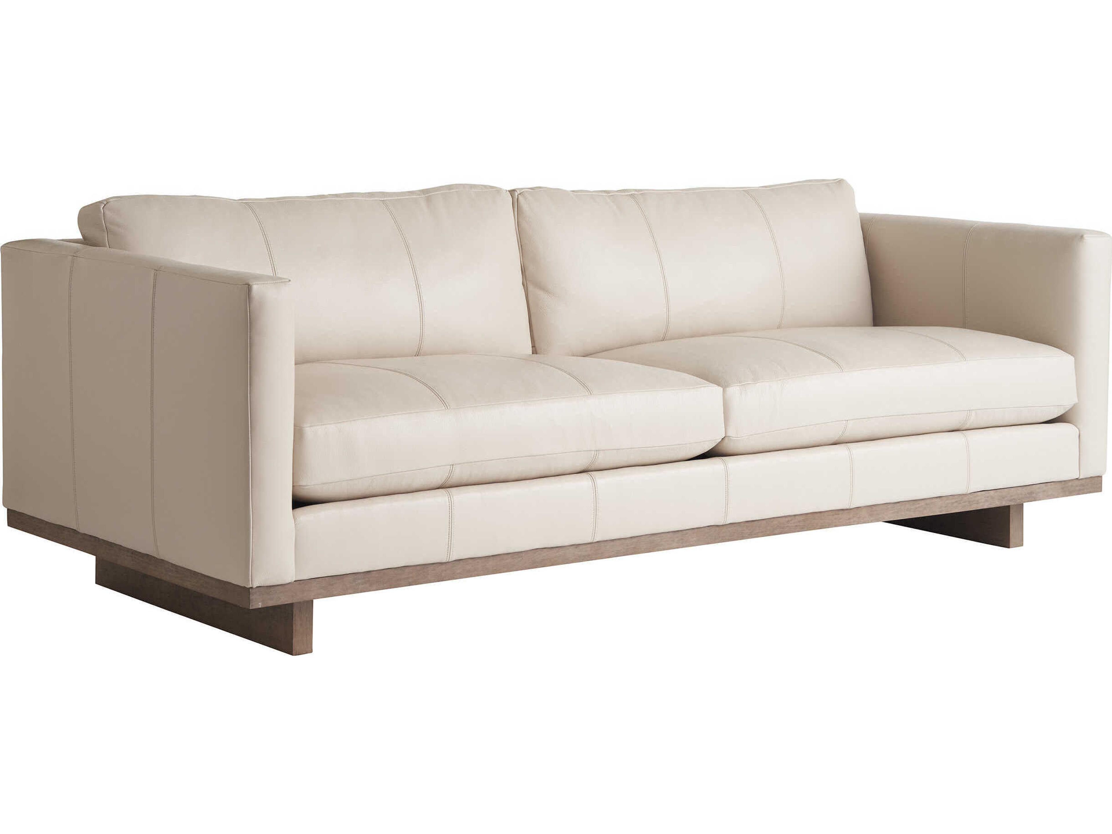 Tommy Bahama Sunset Key Beige Leather Sofa