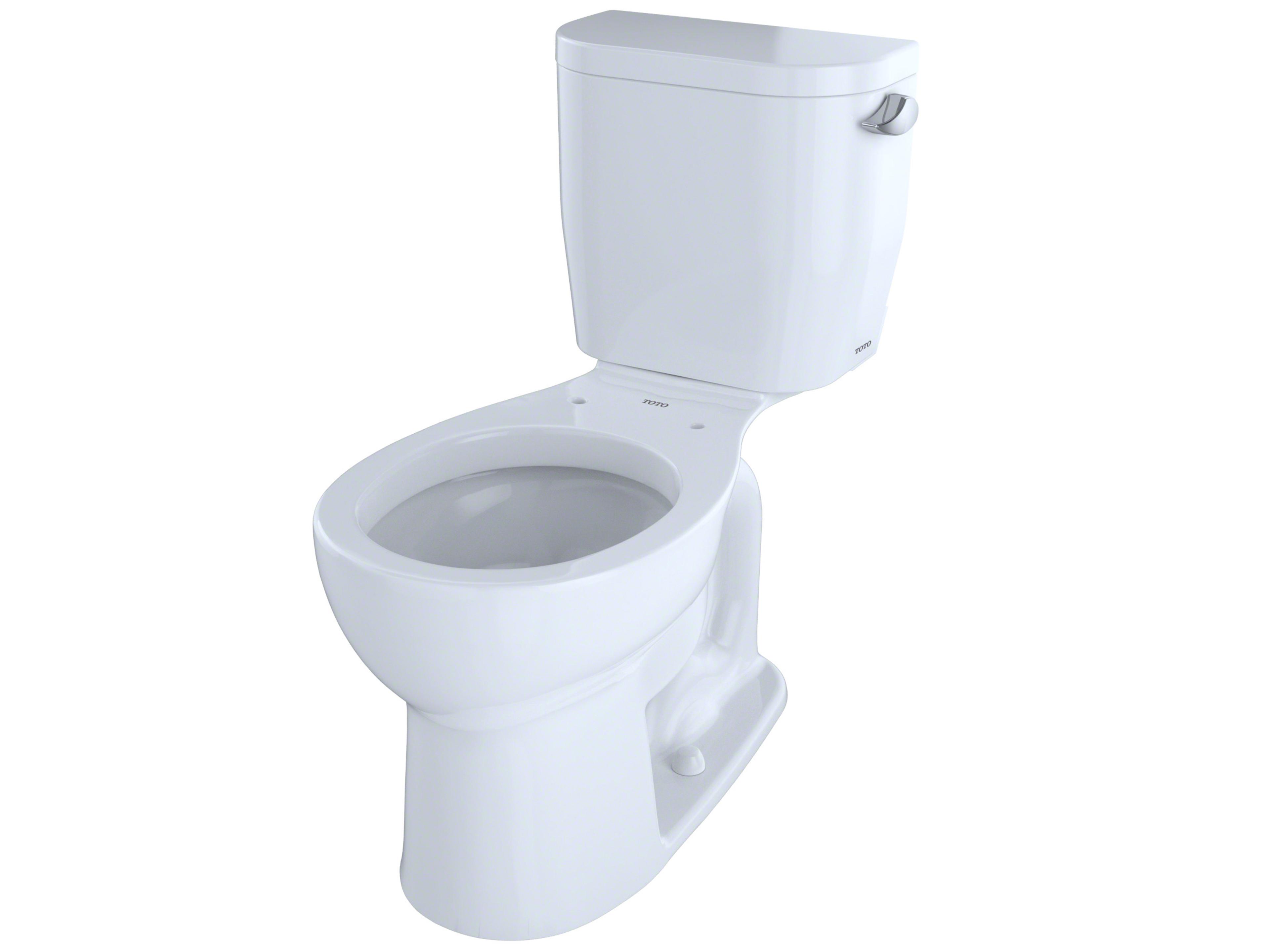 TOTO Entrada 2-Piece Round Universal Height Cotton White Toilet with Right-Hand Trip Lever