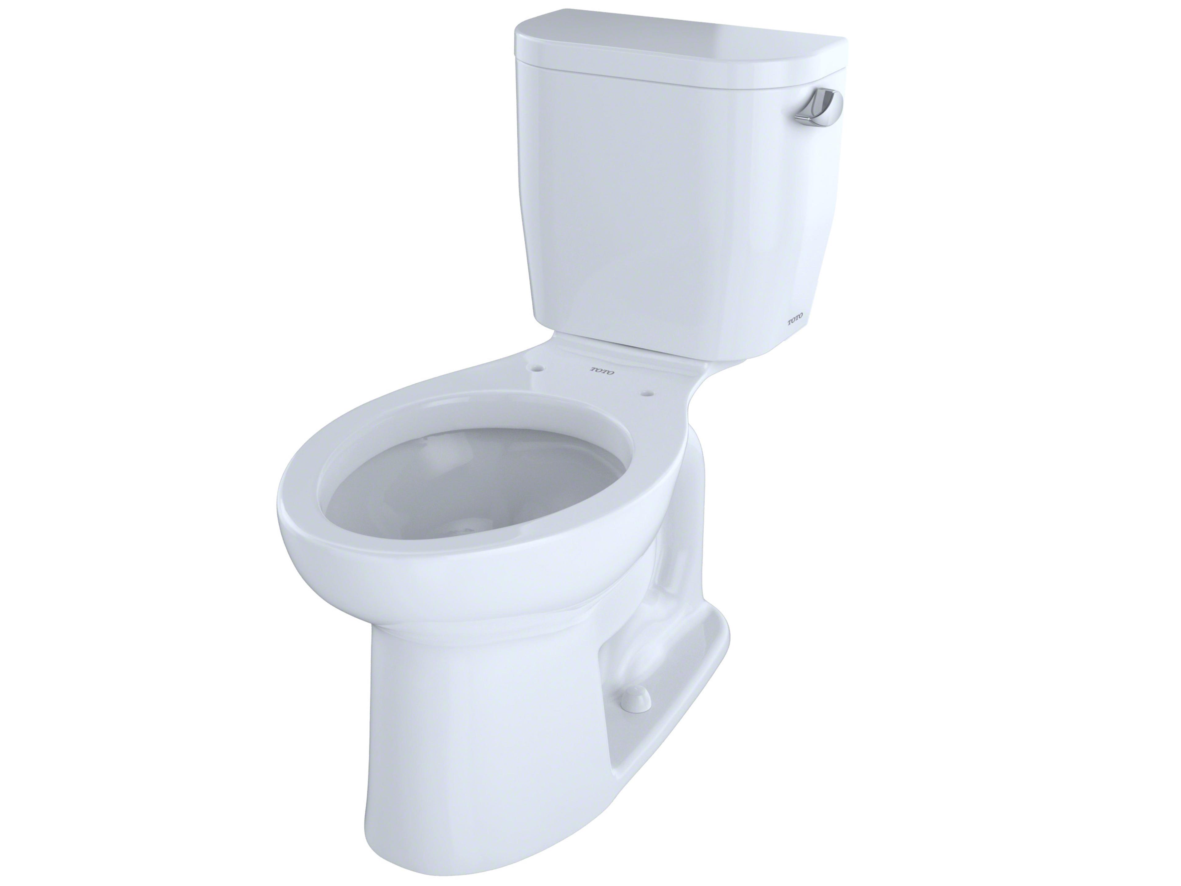 TOTO Entrada 2-Piece Elongated Universal Height Cotton White Toilet with Right-Hand Trip Lever