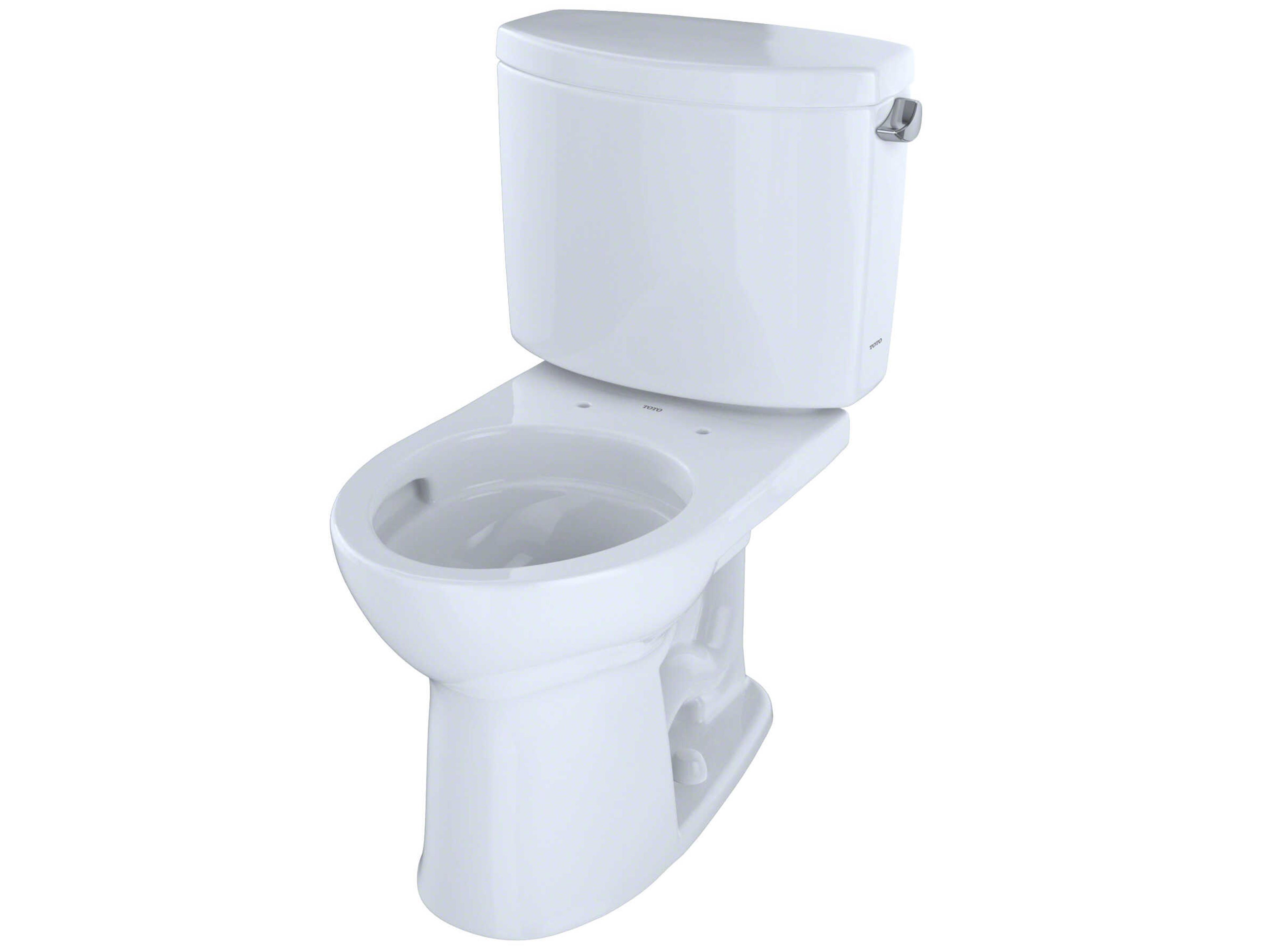 TOTO Drake-II 2-Piece Round Universal Height Cotton White Toilet with Cefiontect and Right-Hand Trip Lever