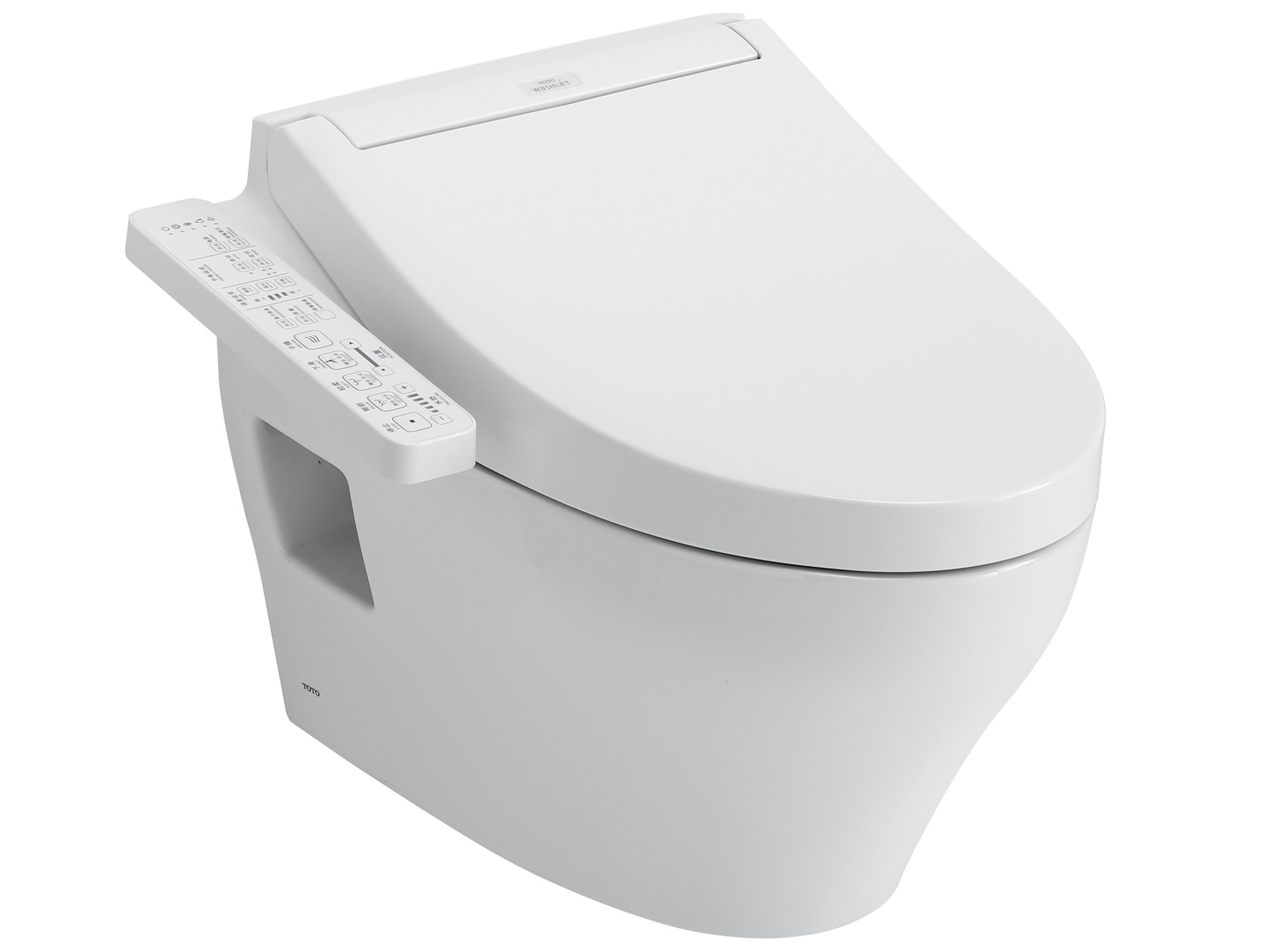 TOTO Washlet+ EP Wall-Hung Elongated Toilet and Washlet C2 Bidet Seat and DuoFit In-Wall Dual-Flush Tank System