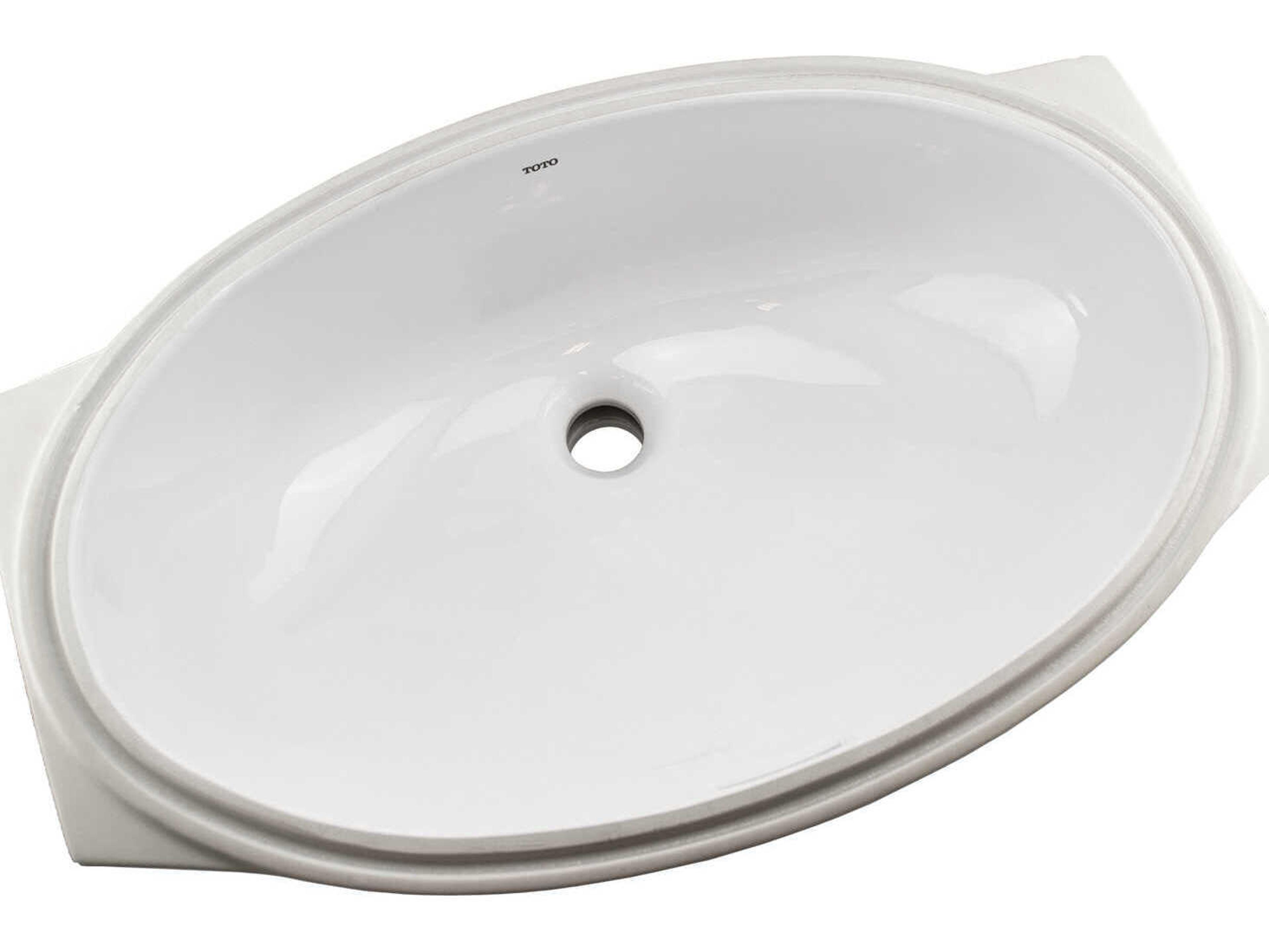 TOTO Cotton White 24" Oval Undermount Bathroom Sink with Cefiontect