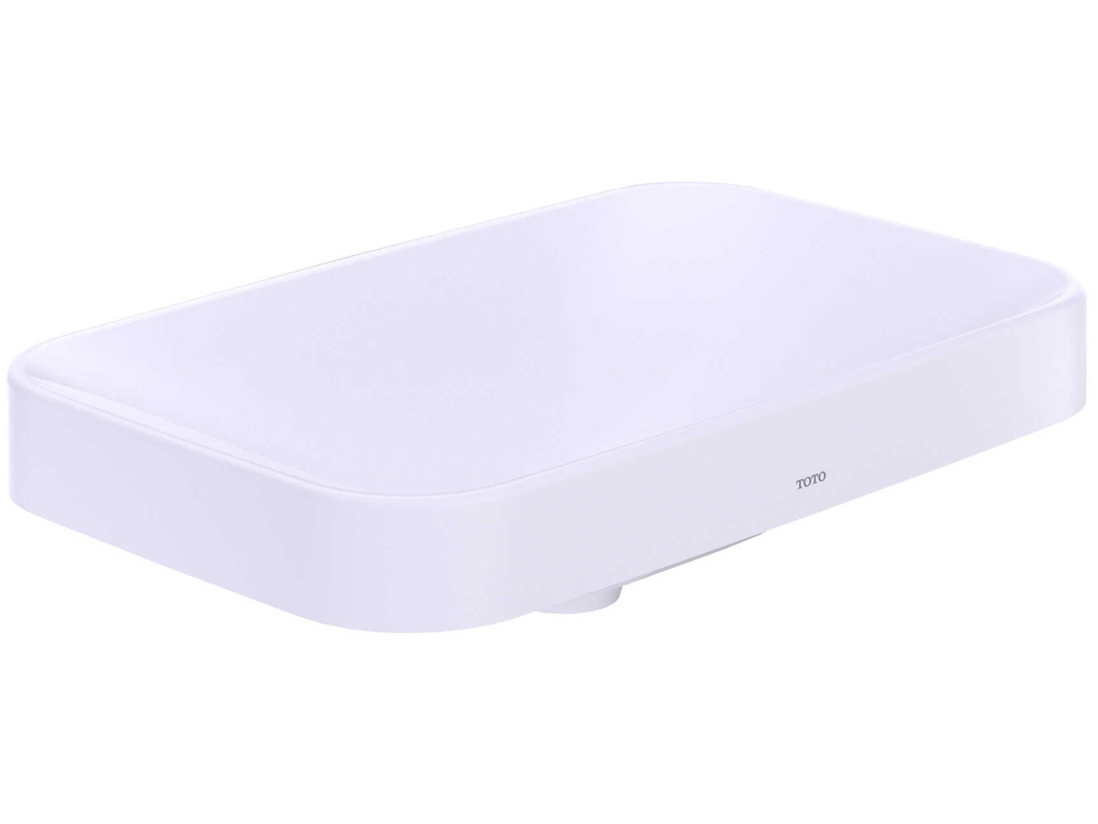 TOTO Arvina Cotton White Rectangular 24" Vessel Bathroom Sink with Cefiontect