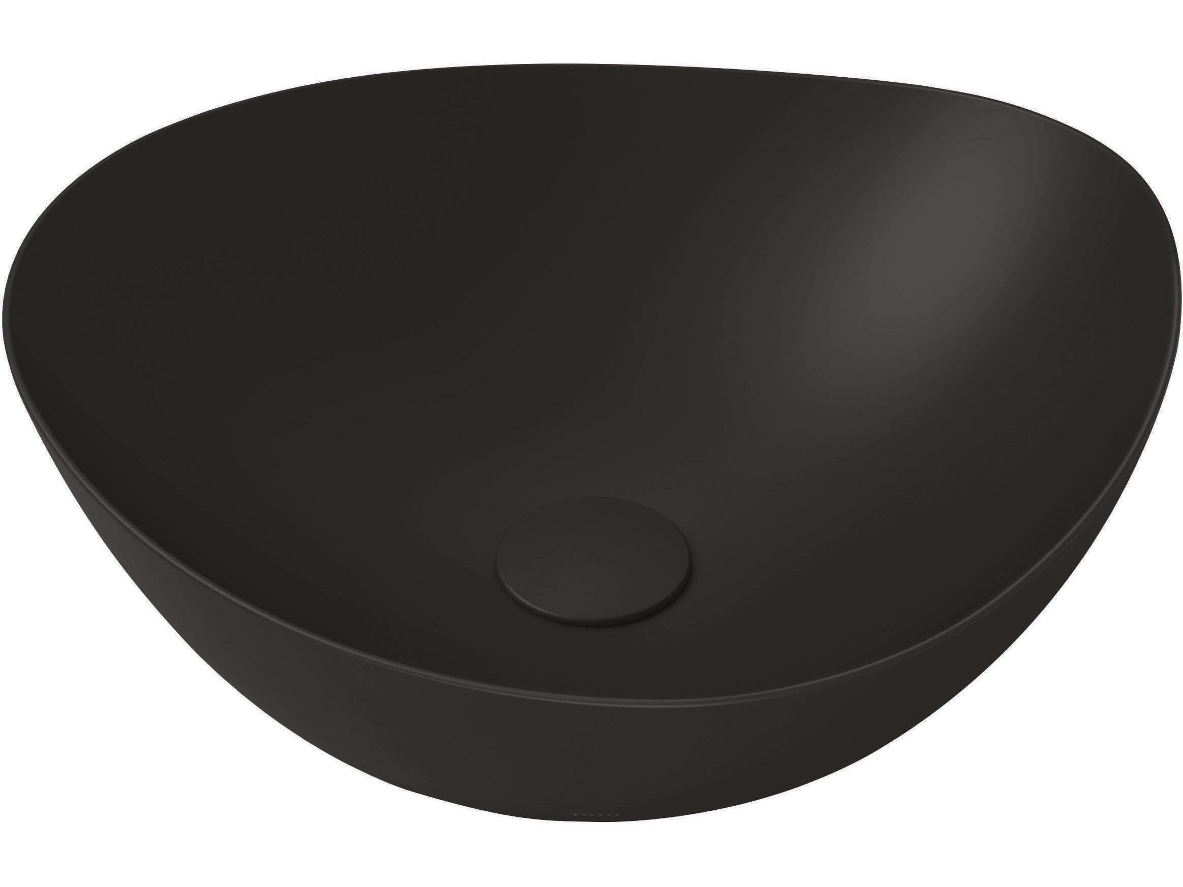 TOTO Kiwami Matte Black Asymmetrical Vessel Bathroom Sink