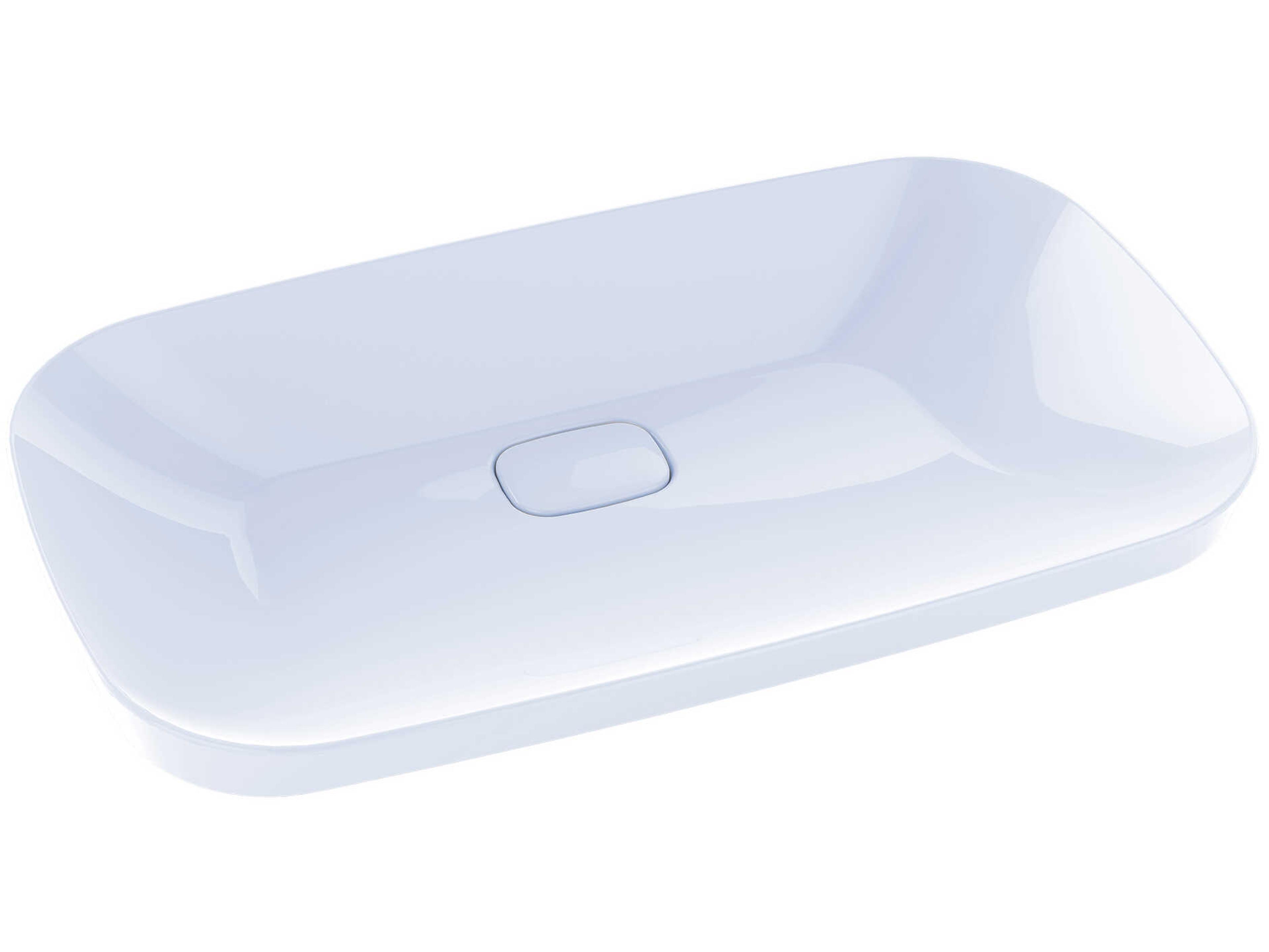 TOTO Kiwami Neorest Cotton White Rectangular Semi-Recessed Fireclay Vessel Bathroom Sink with Cefiontect