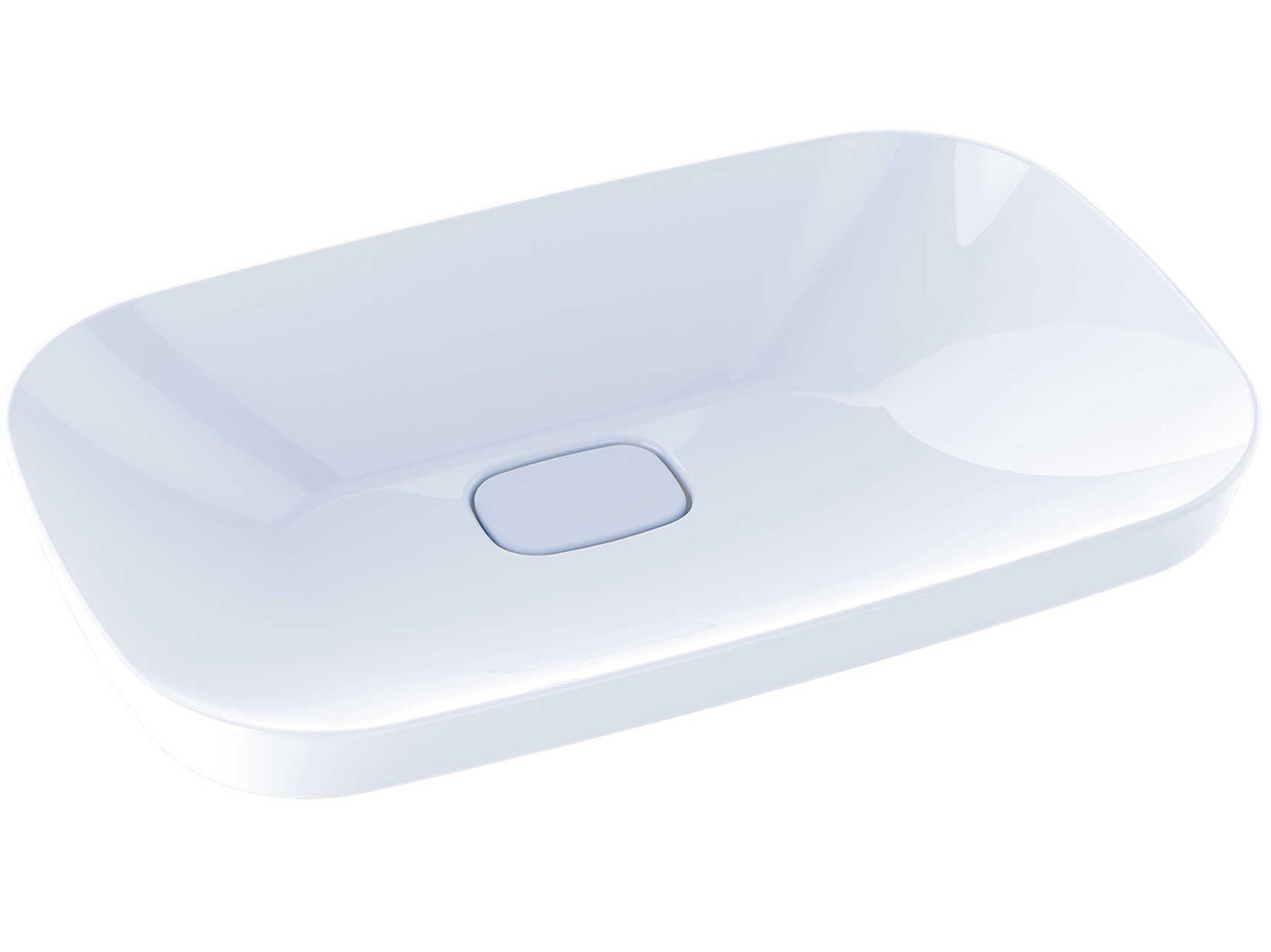 TOTO Kiwami Neorest Cotton White Rectangular Semi-Recessed Fireclay Vessel Bathroom Sink with Cefiontect