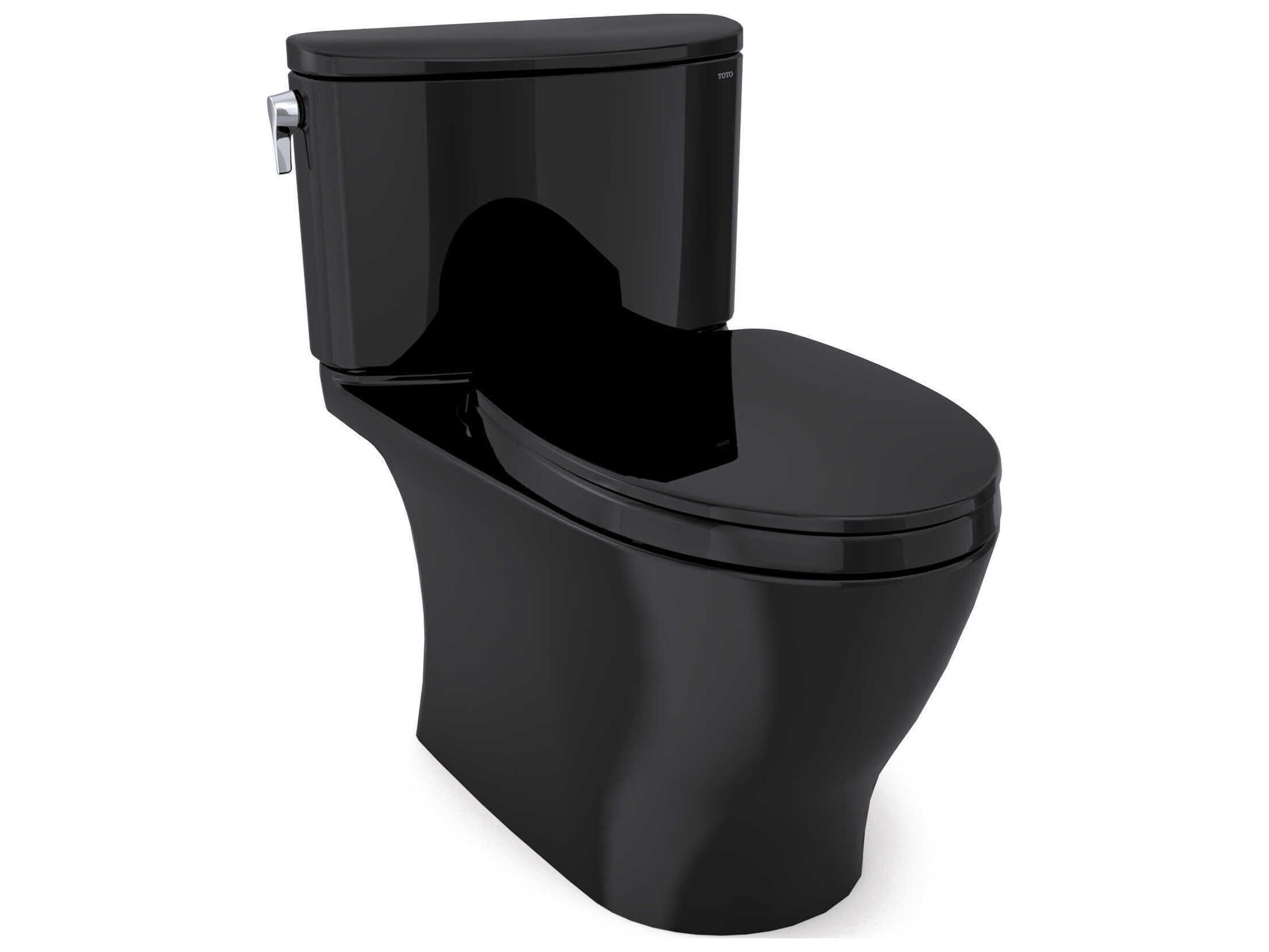TOTO Nexus 2-Piece Elongated Universal Height Ebony Toilet with SS124 SoftClose Seat, Washlet+ Ready